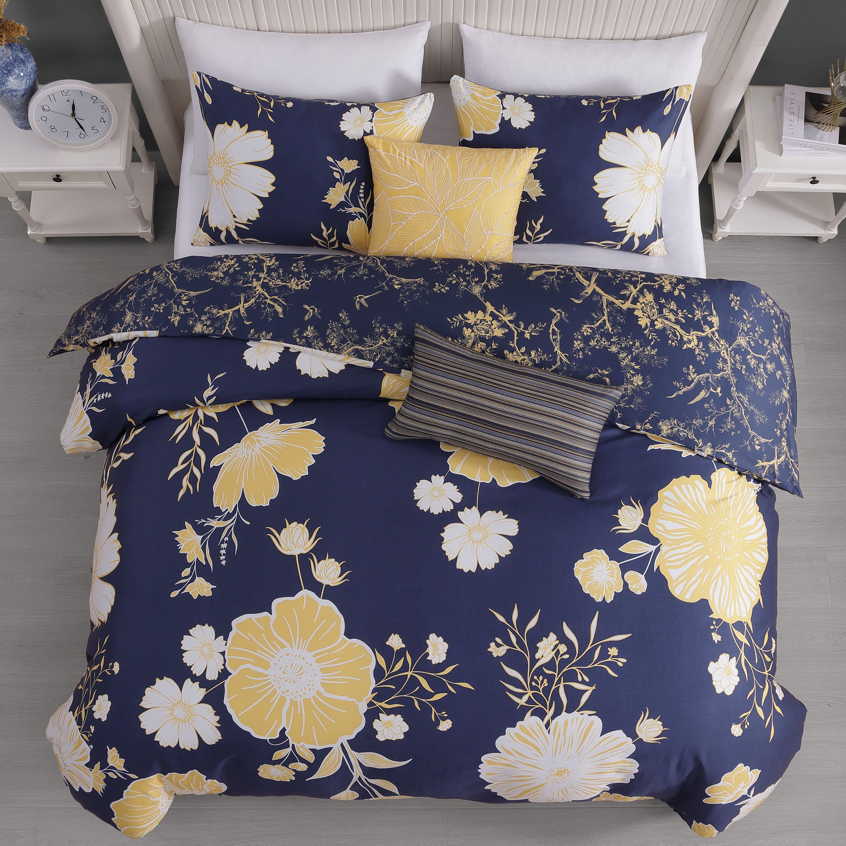 Bebejan Sunglow 5 Piece Queen Comforter Set, Blue, large