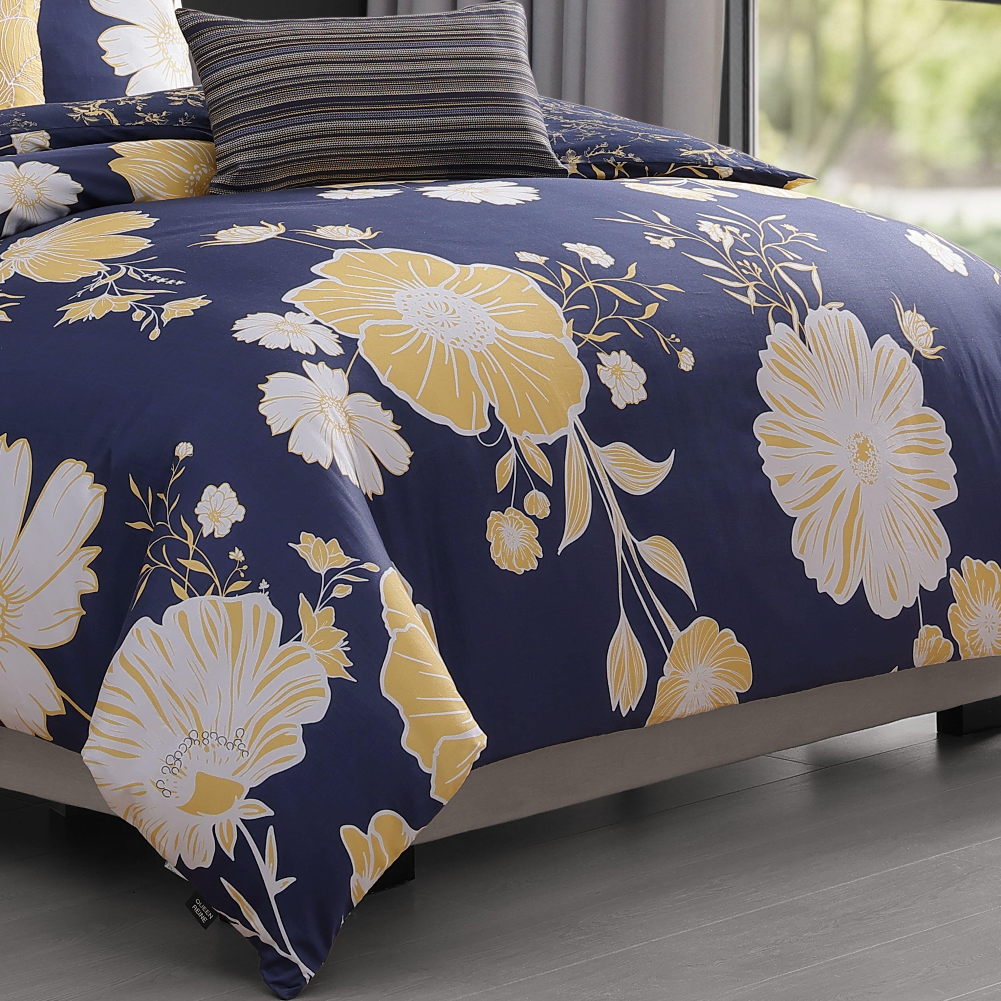 Bebejan Sunglow 5 Piece Queen Comforter Set, Blue, large