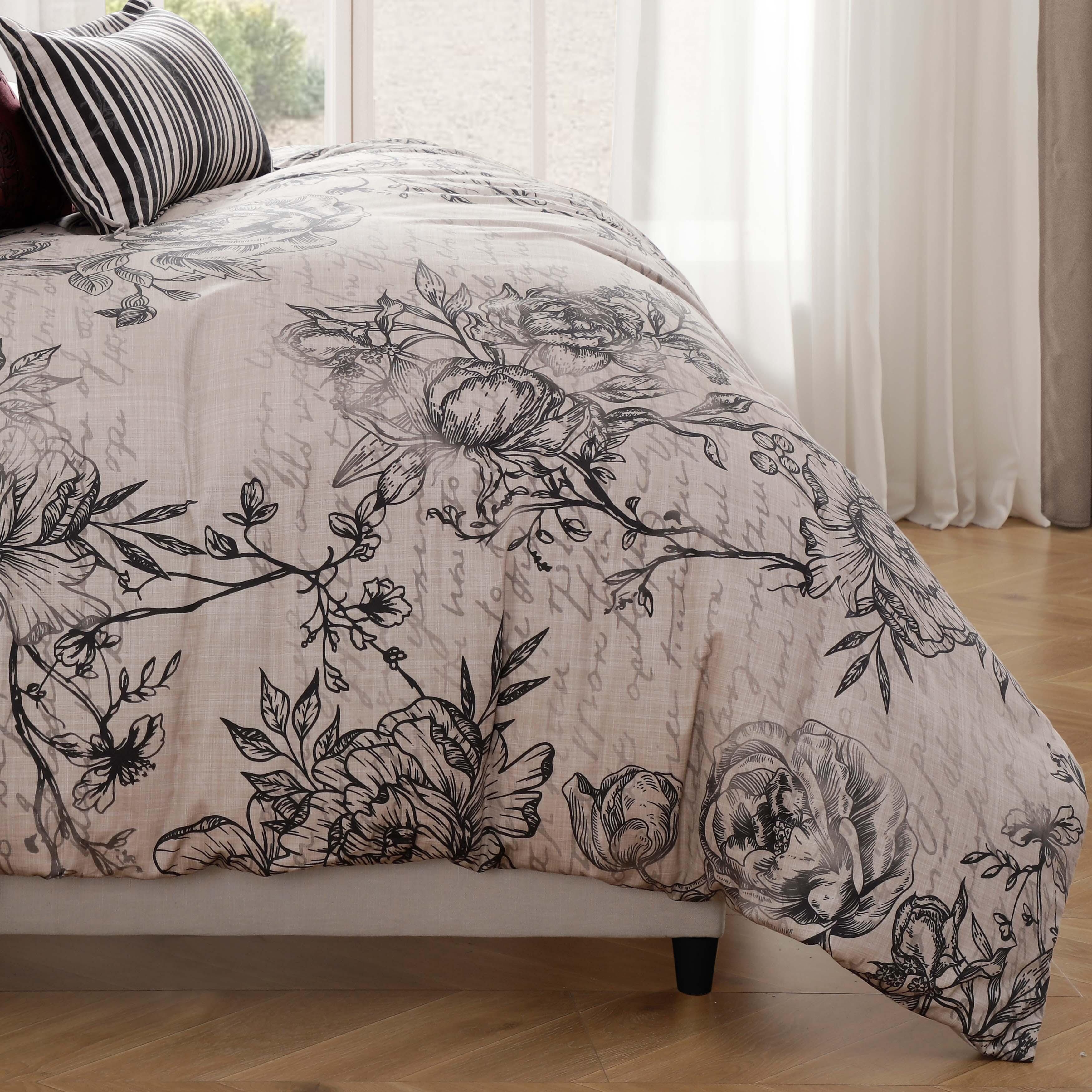 Bebejan French Linen 5 Piece King Reversible Comforter Set, Tan, large