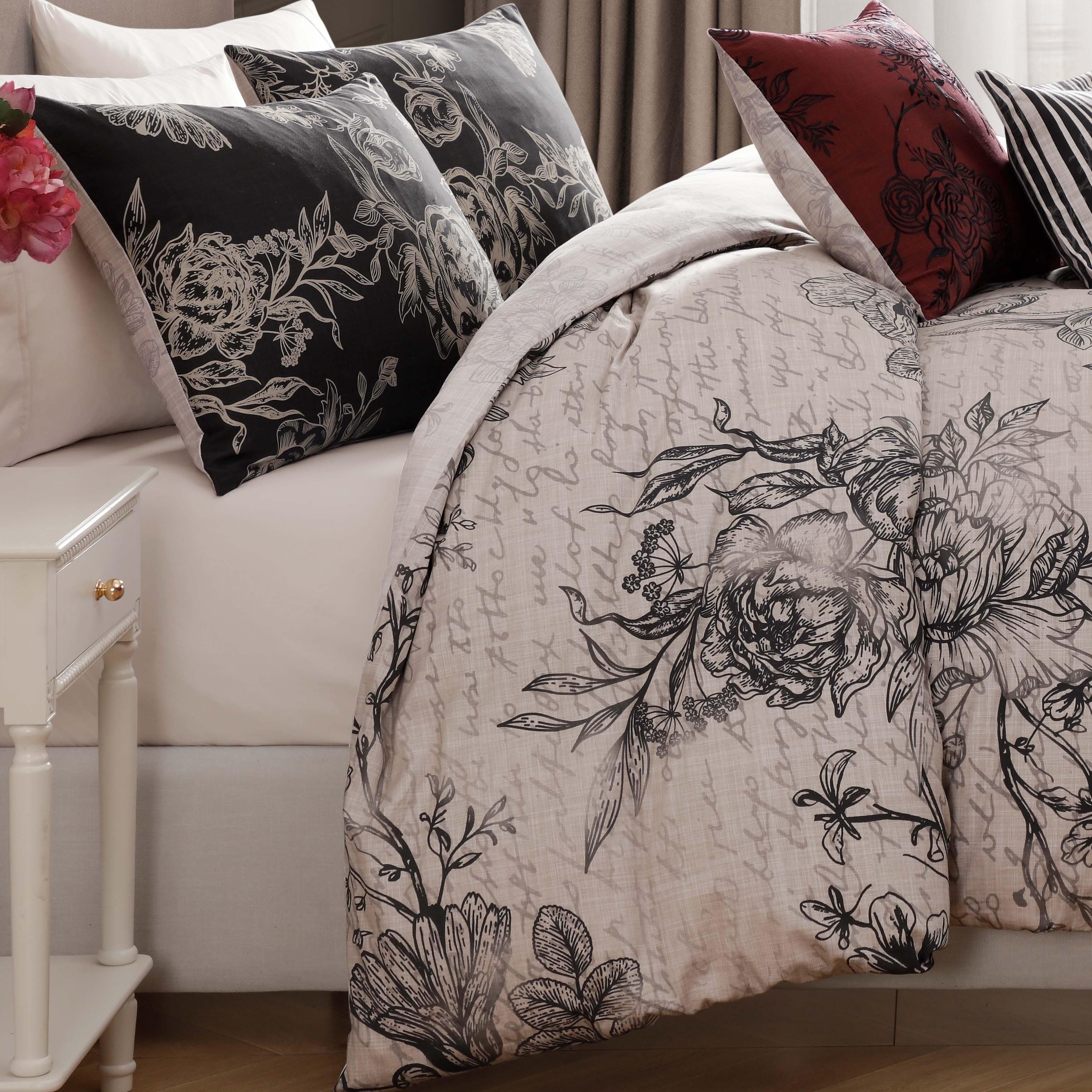 Bebejan French Linen 5 Piece Queen Reversible Comforter Set, Tan, large