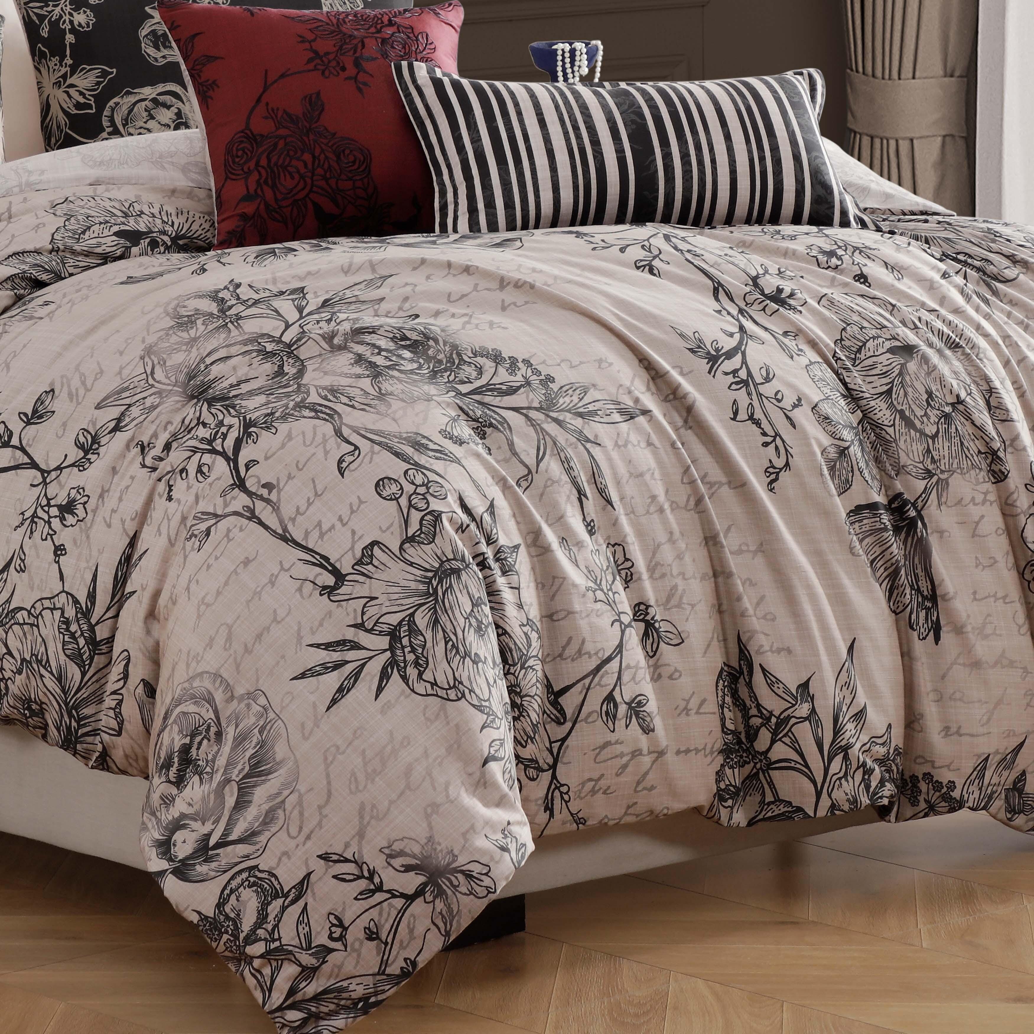 Bebejan French Linen 5 Piece Queen Reversible Comforter Set, Tan, large