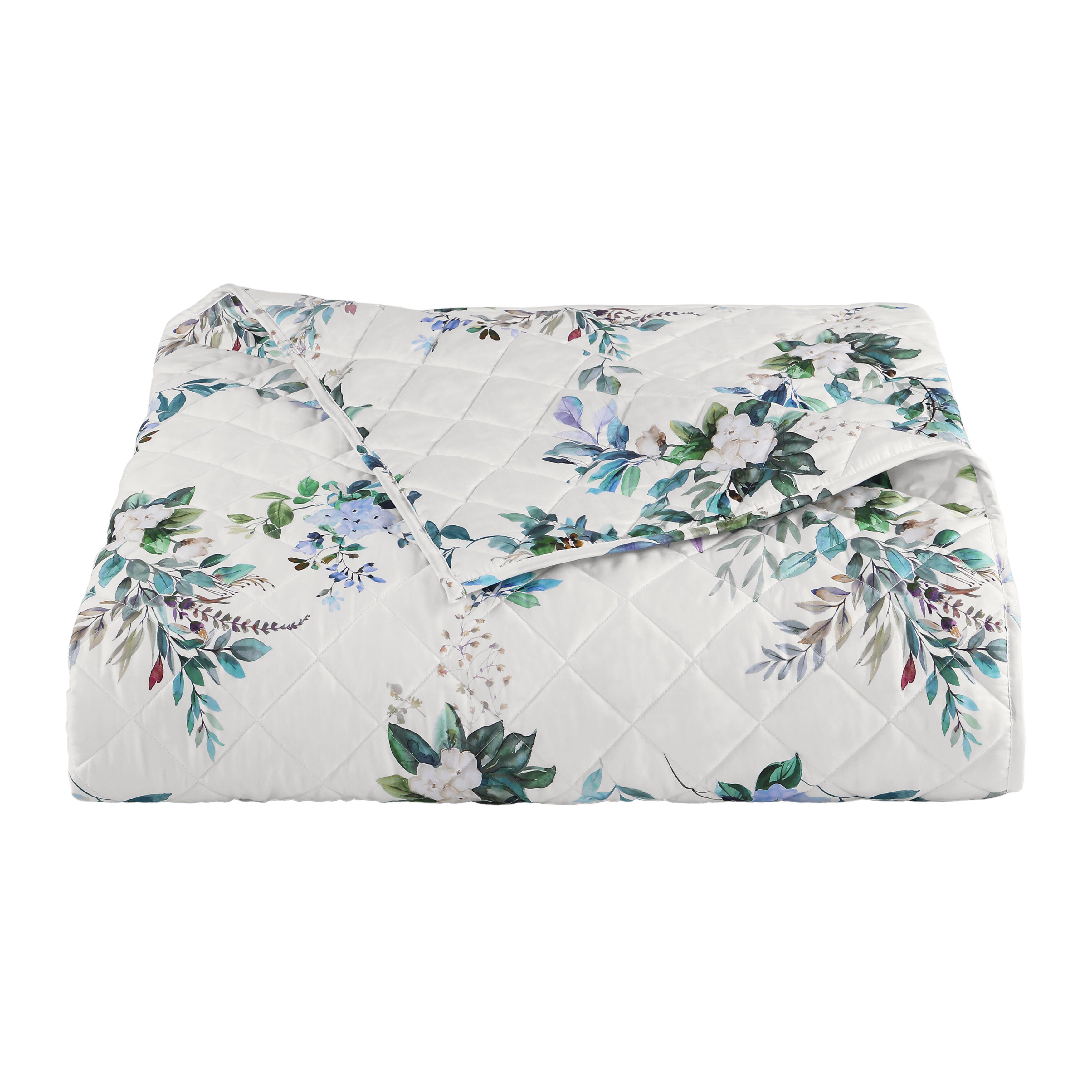 J. Queen Cottage Meadow 3 Piece King/California King Quilt Set, Teal, rollover