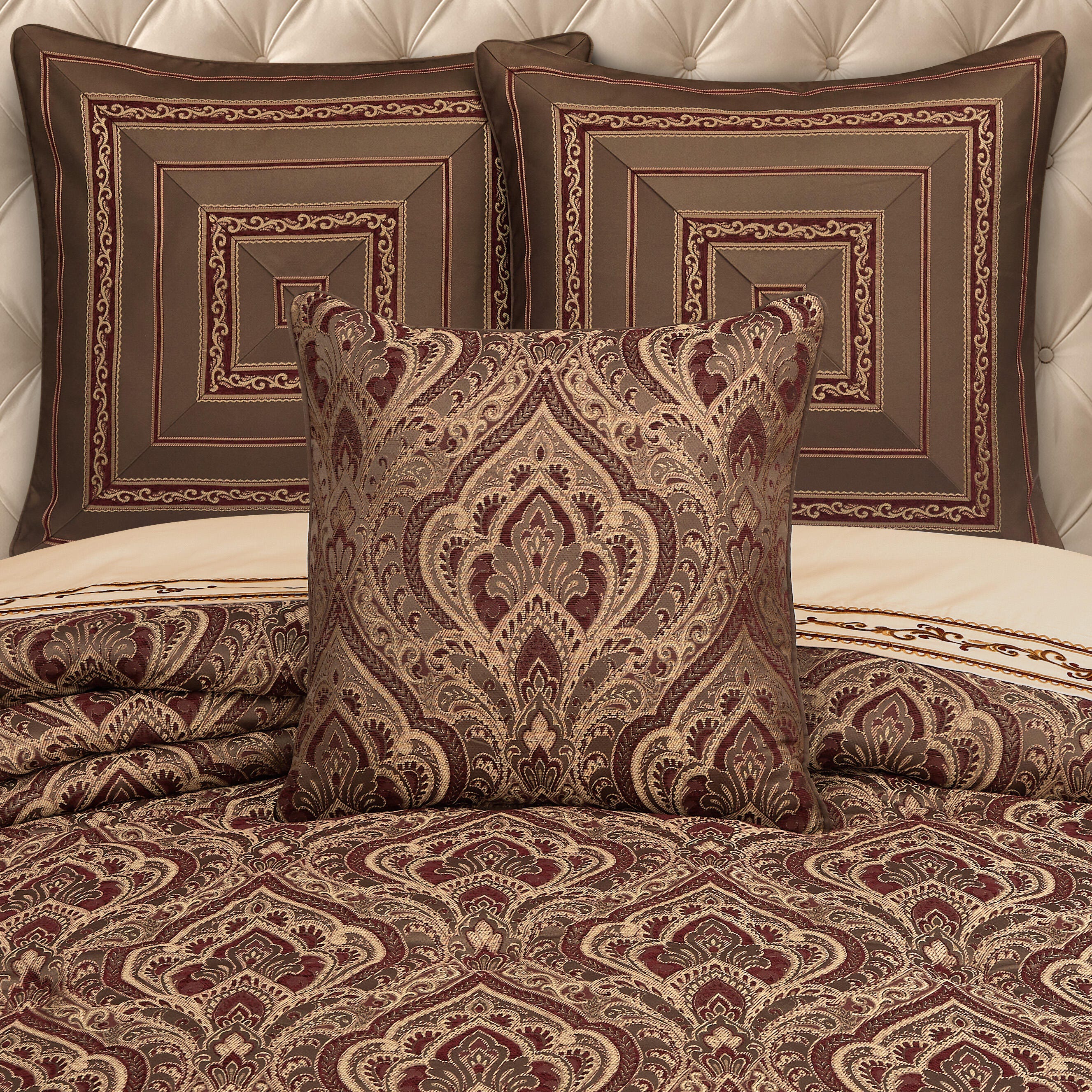 Five Queens Court Odette Square Decorative Throw Pillow, , rollover