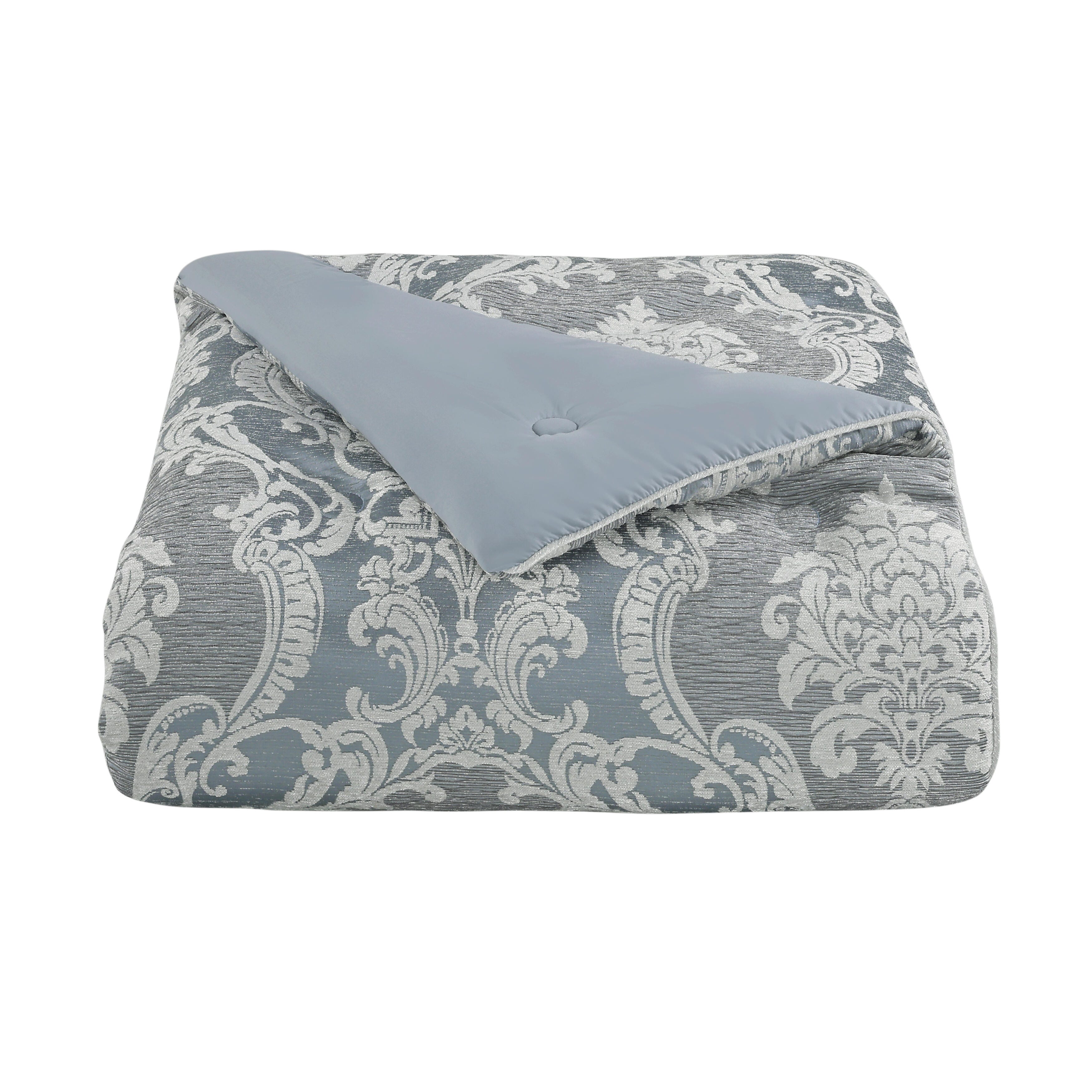 J. Queen New York Queensbury 4 Piece King Comforter Set, Steel Blue, rollover