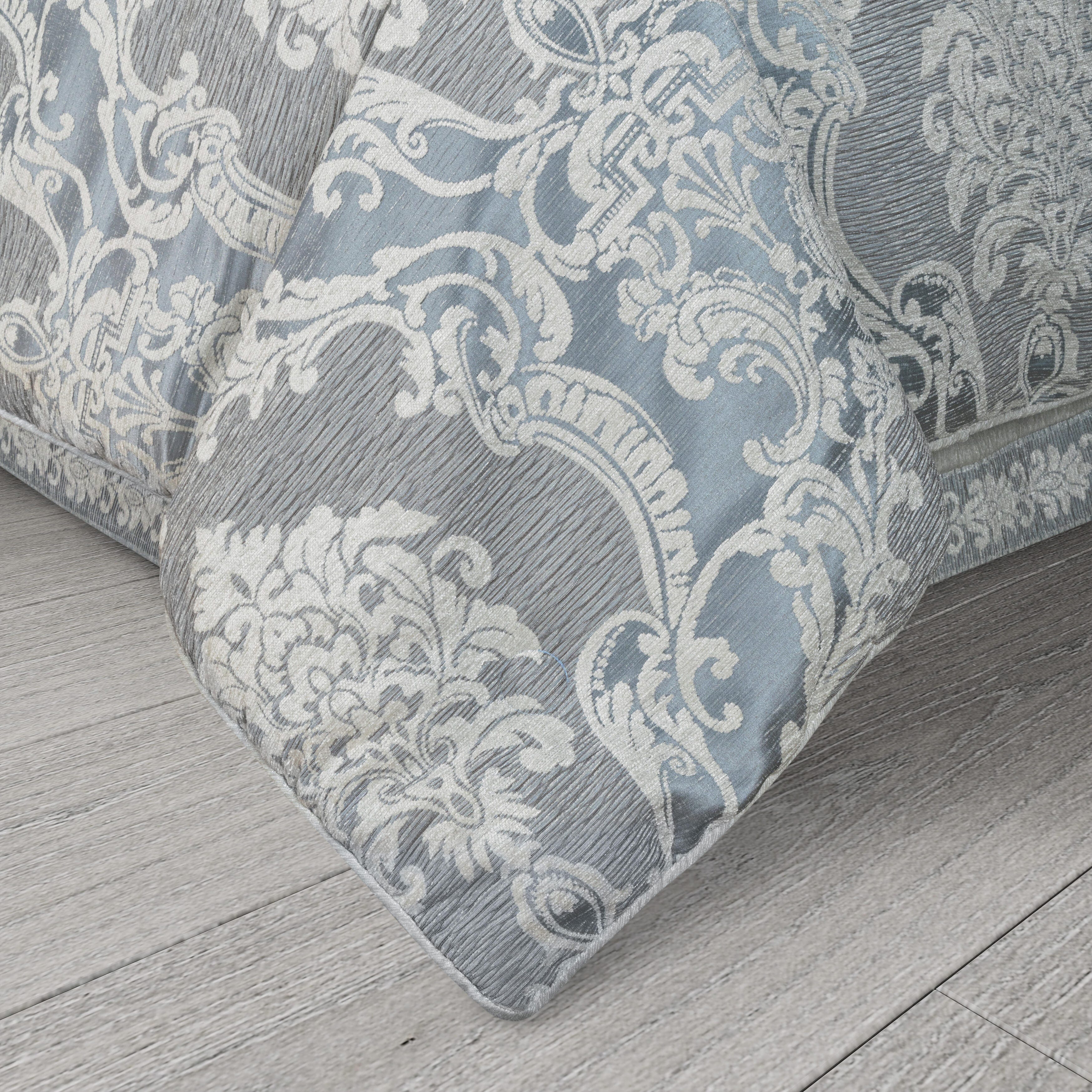 J. Queen New York Queensbury 4 Piece Queen Comforter Set, Steel Blue, large