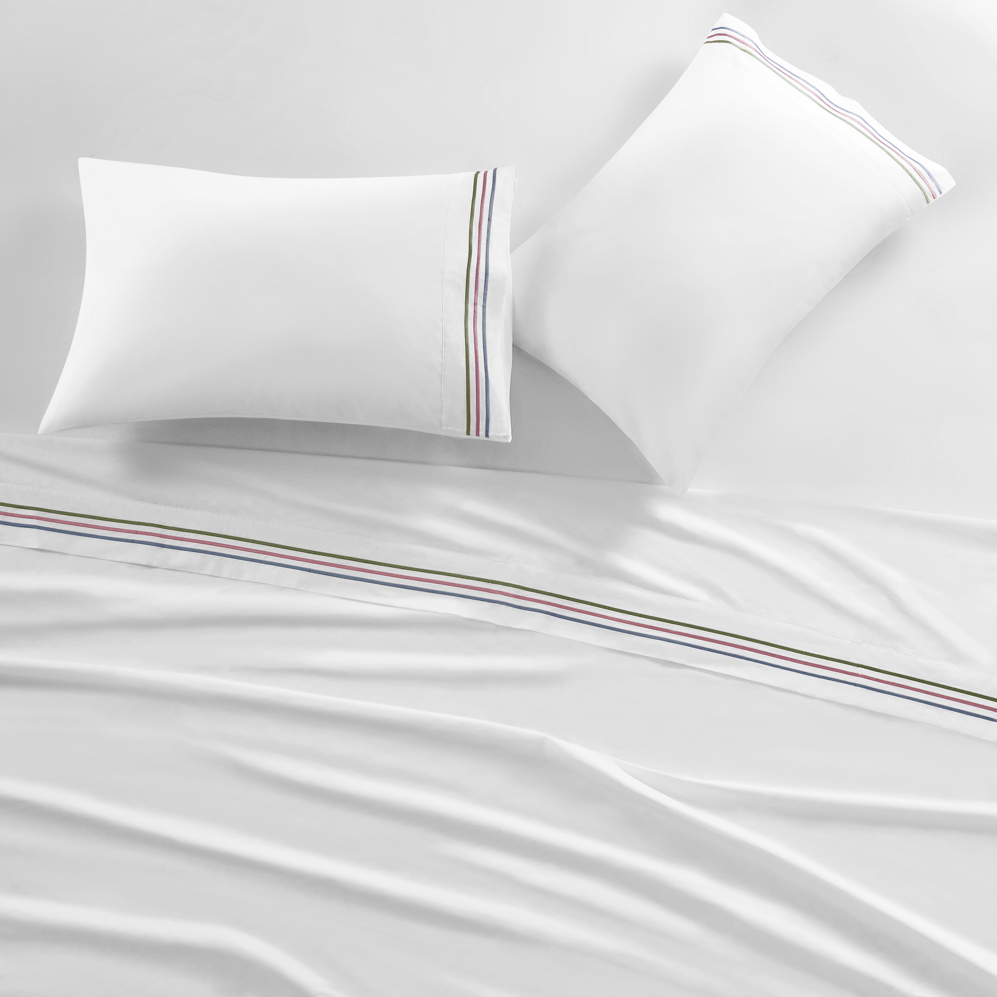 J. Queen Cottage Savannah 4 Piece Queen Sheet Set, White, large