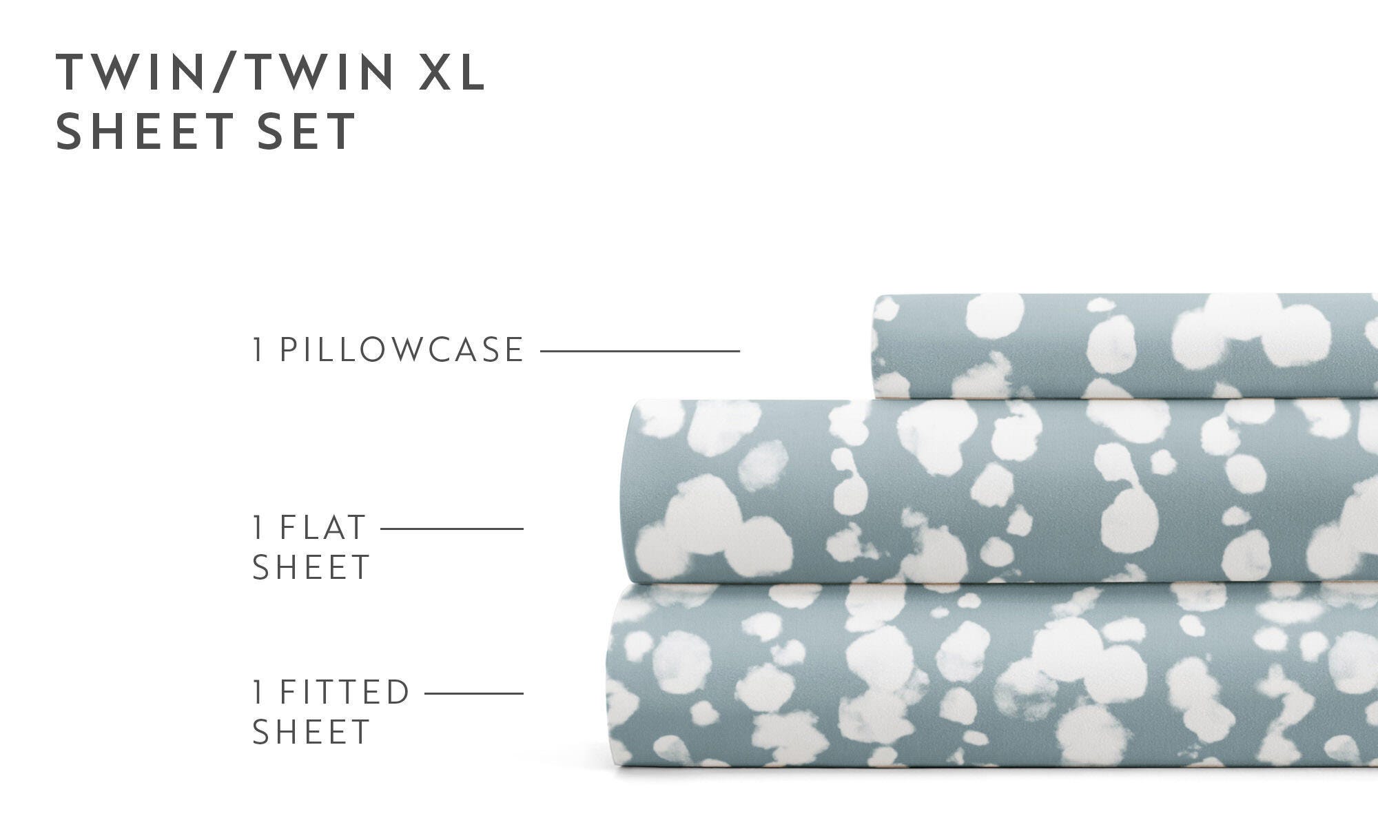 iEnjoy Home Cloud Burst 4 Piece King Sheet Set, Blue, large