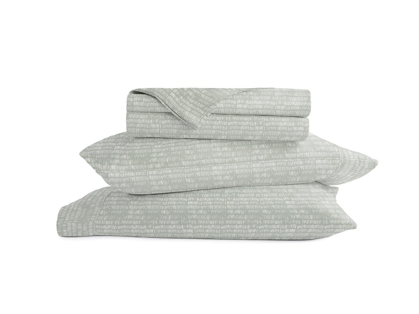 iEnjoy Home Dashed Lines 4 Piece California King Sheet Set, Green, large