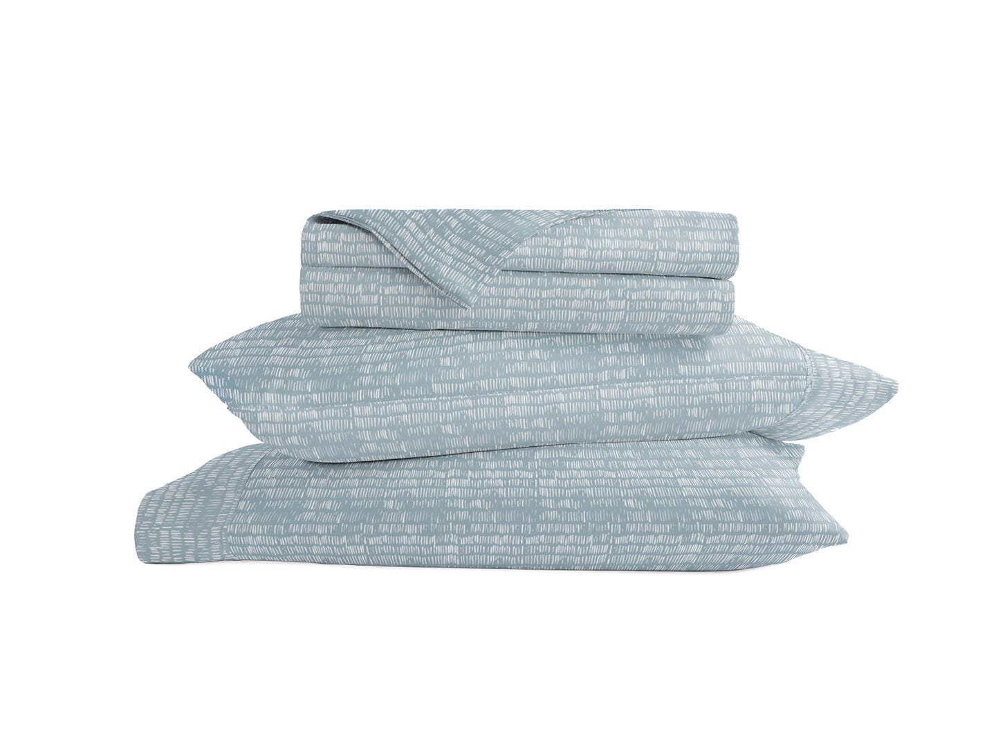 iEnjoy Home Dashed Lines 4 Piece California King Sheet Set, Blue, large