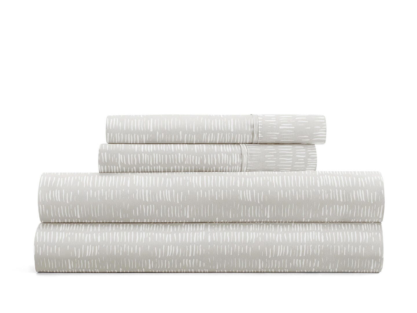 Ashley Ienjoy Home Dashed Lines 4 Piece Twin Sheet Set In Gray