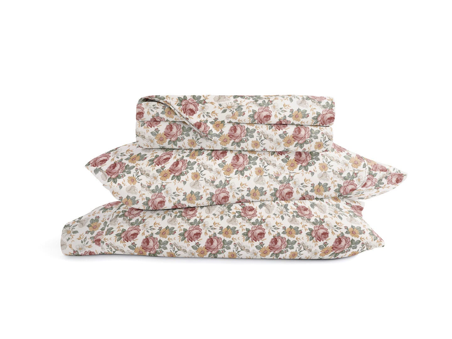 Ashley Ienjoy Home Blooming 4 Piece California King Sheet Set In Pink