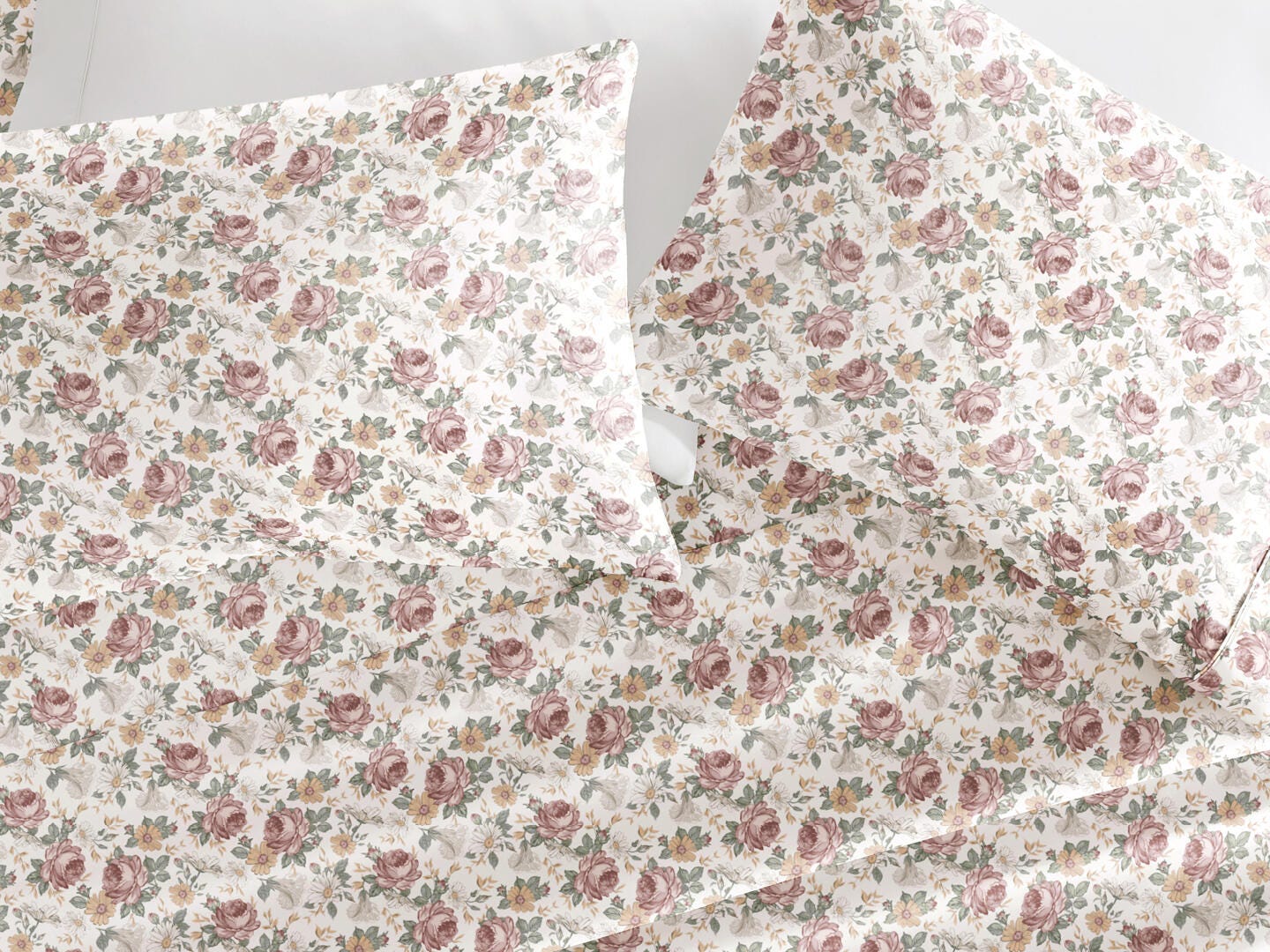 iEnjoy Home Blooming 4 Piece California King Sheet Set, Rose, large