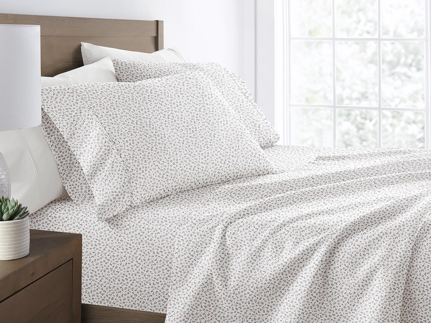 iEnjoy Home Brushed 4 Piece Queen Sheet Set, Pale Mauve, large