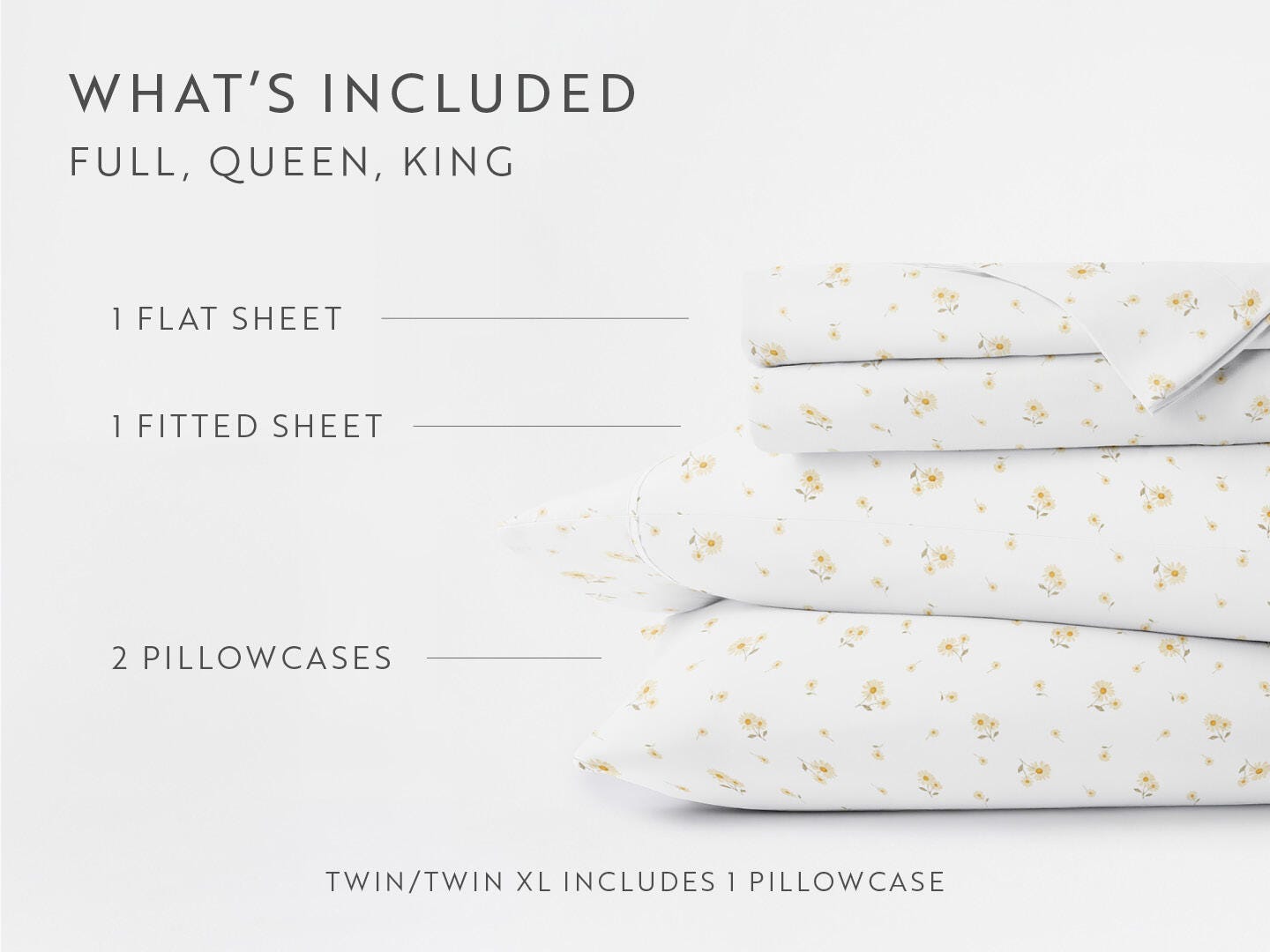 iEnjoy Home 4 Piece Full Sheet Set, Yellow/Green, large