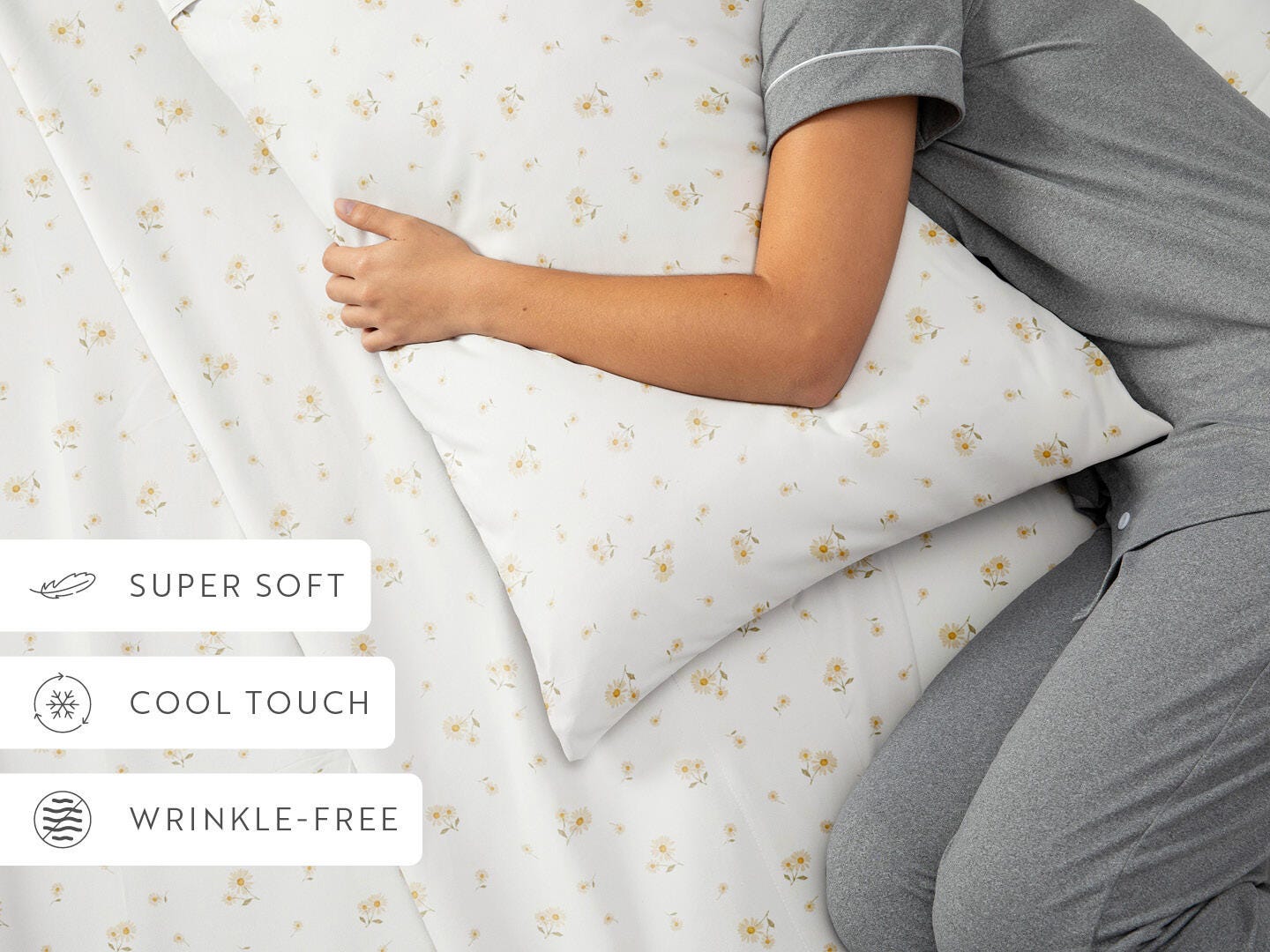 iEnjoy Home 4 Piece Full Sheet Set, Yellow/Green, large