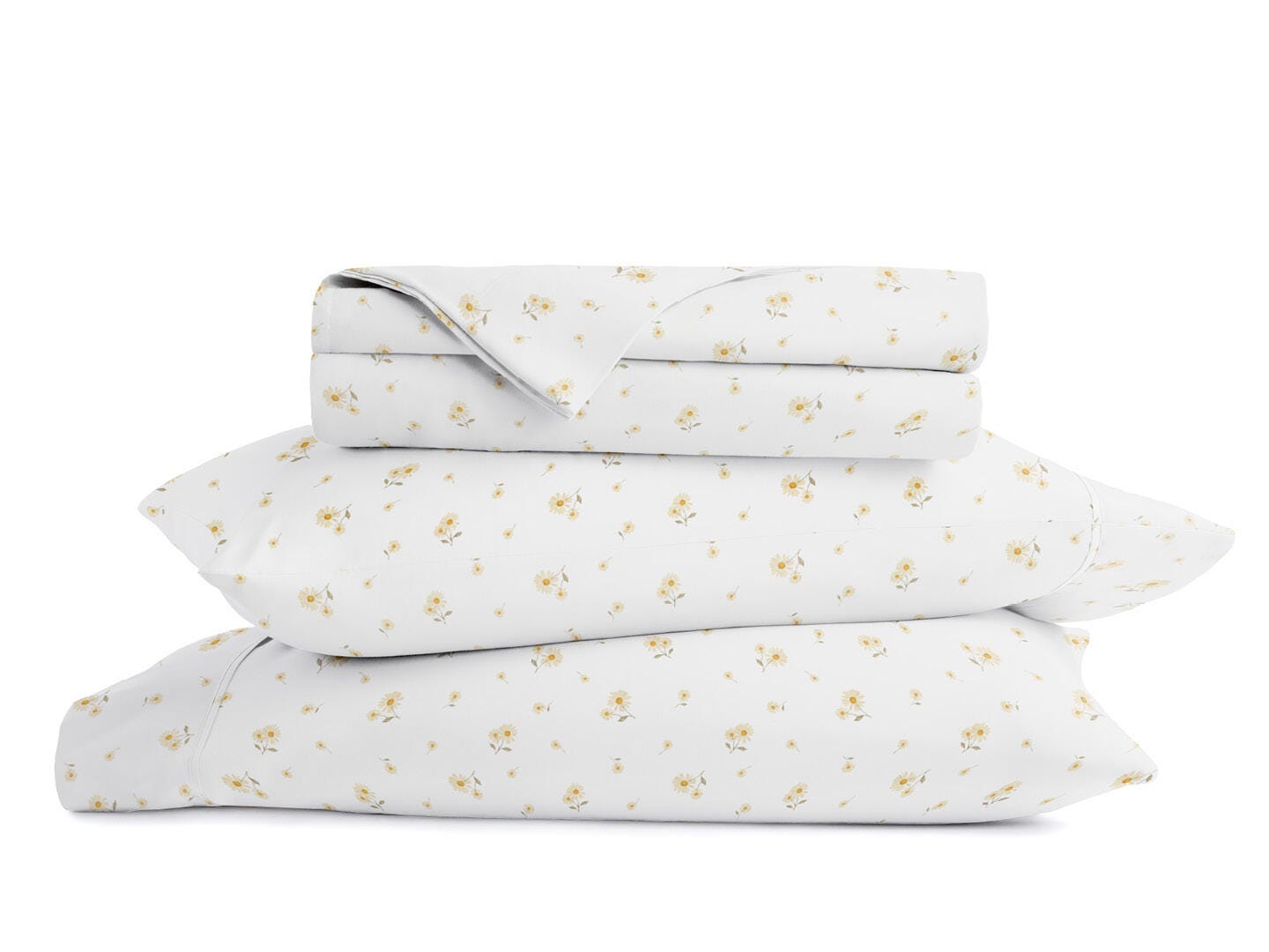 iEnjoy Home 4 Piece Twin Sheet Set, Yellow/Green, rollover