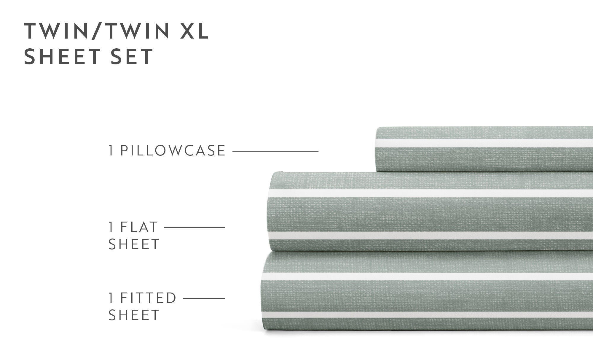 iEnjoy Home Awning 4 Piece King Sheet Set, Eucalyptus, large