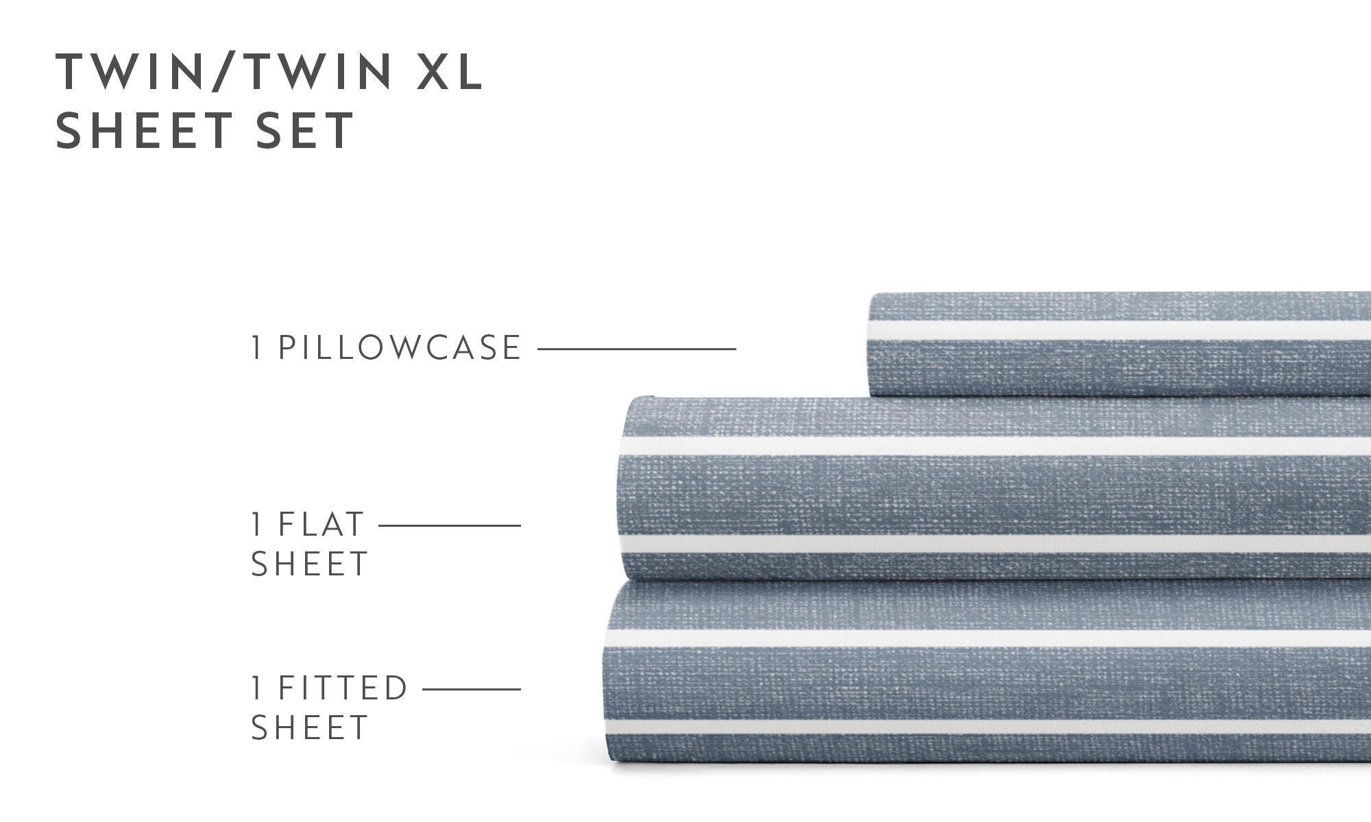 iEnjoy Home Awning 4 Piece Queen Sheet Set, Blue, large