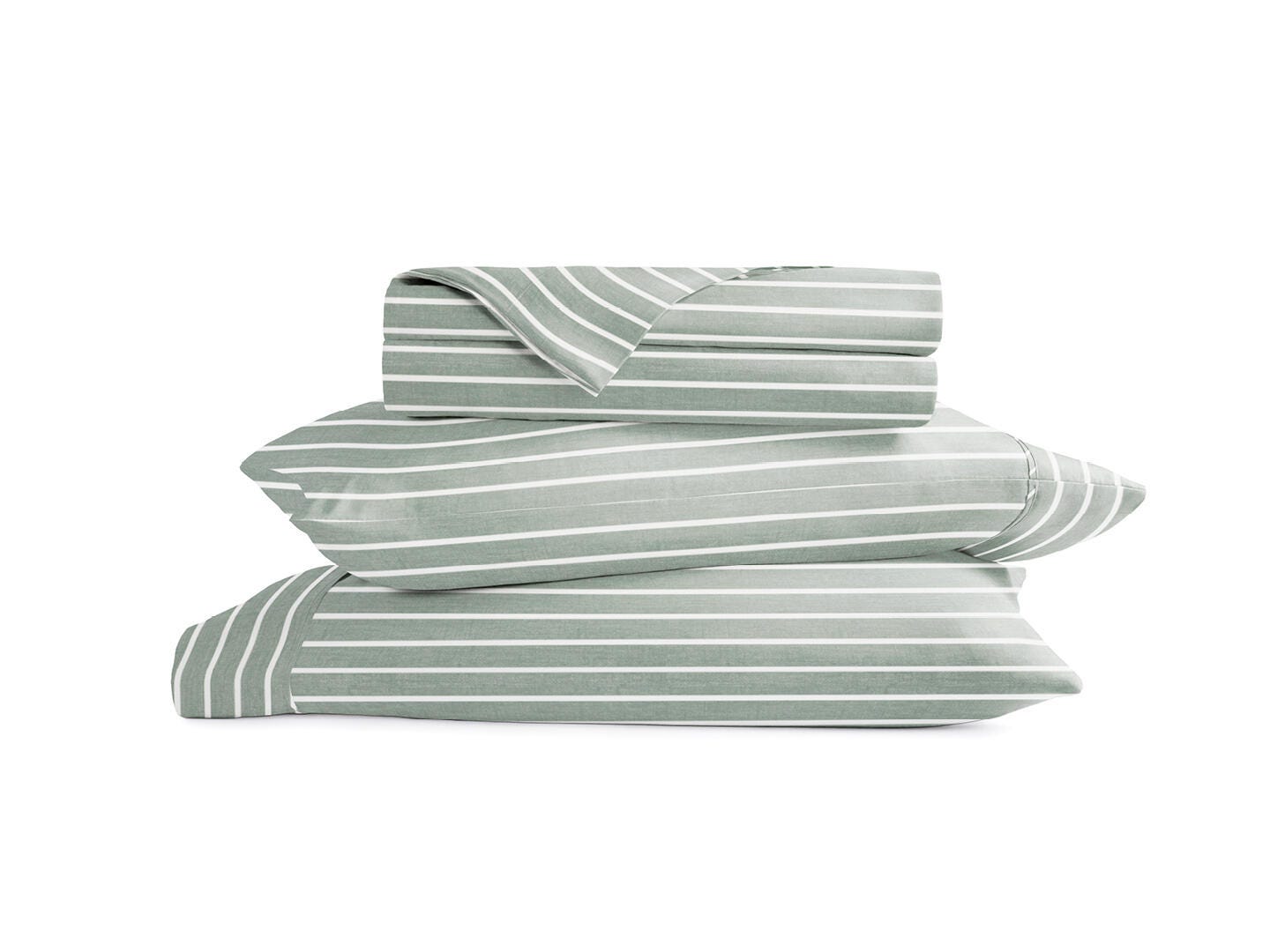iEnjoy Home Awning 4 Piece Twin Sheet Set, Eucalyptus, rollover