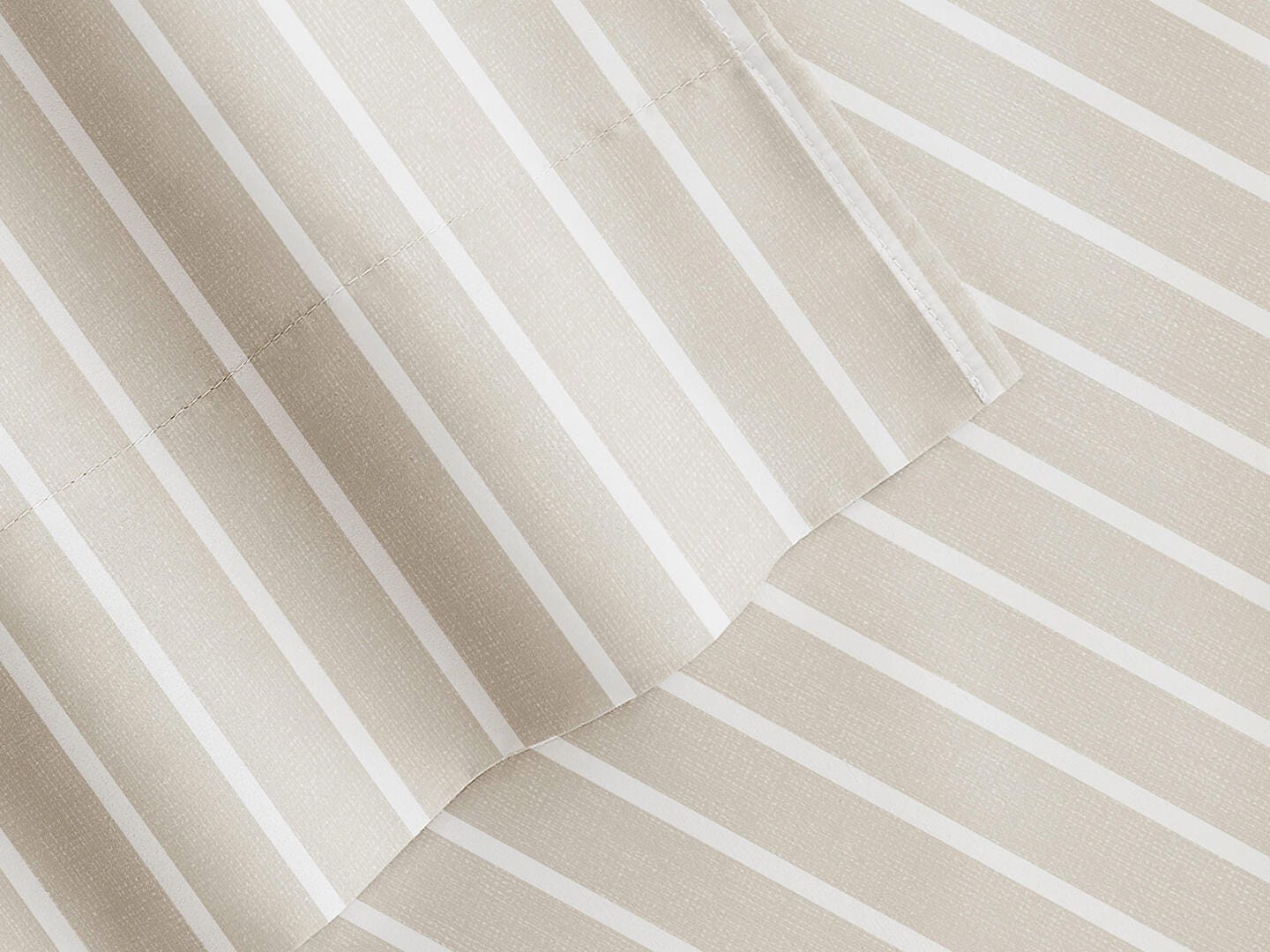 iEnjoy Home Awning 4 Piece Twin Sheet Set, Natural, large