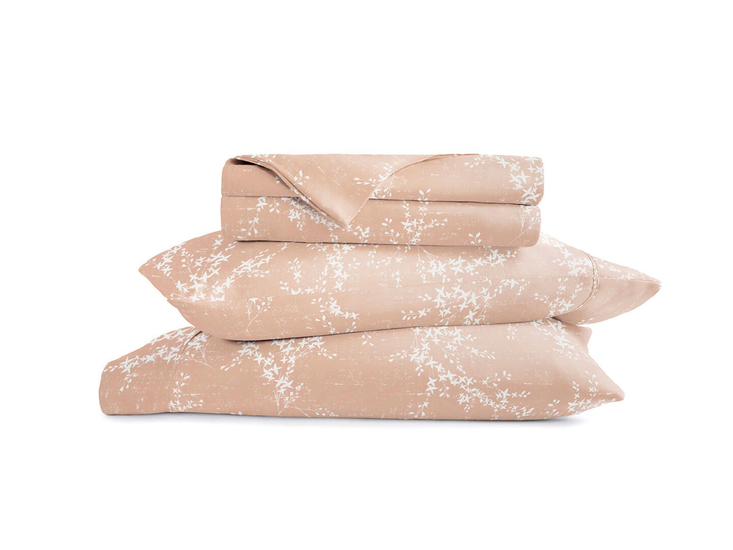 iEnjoy Home Willow 4 Piece Queen Sheet Set, Apricot, rollover