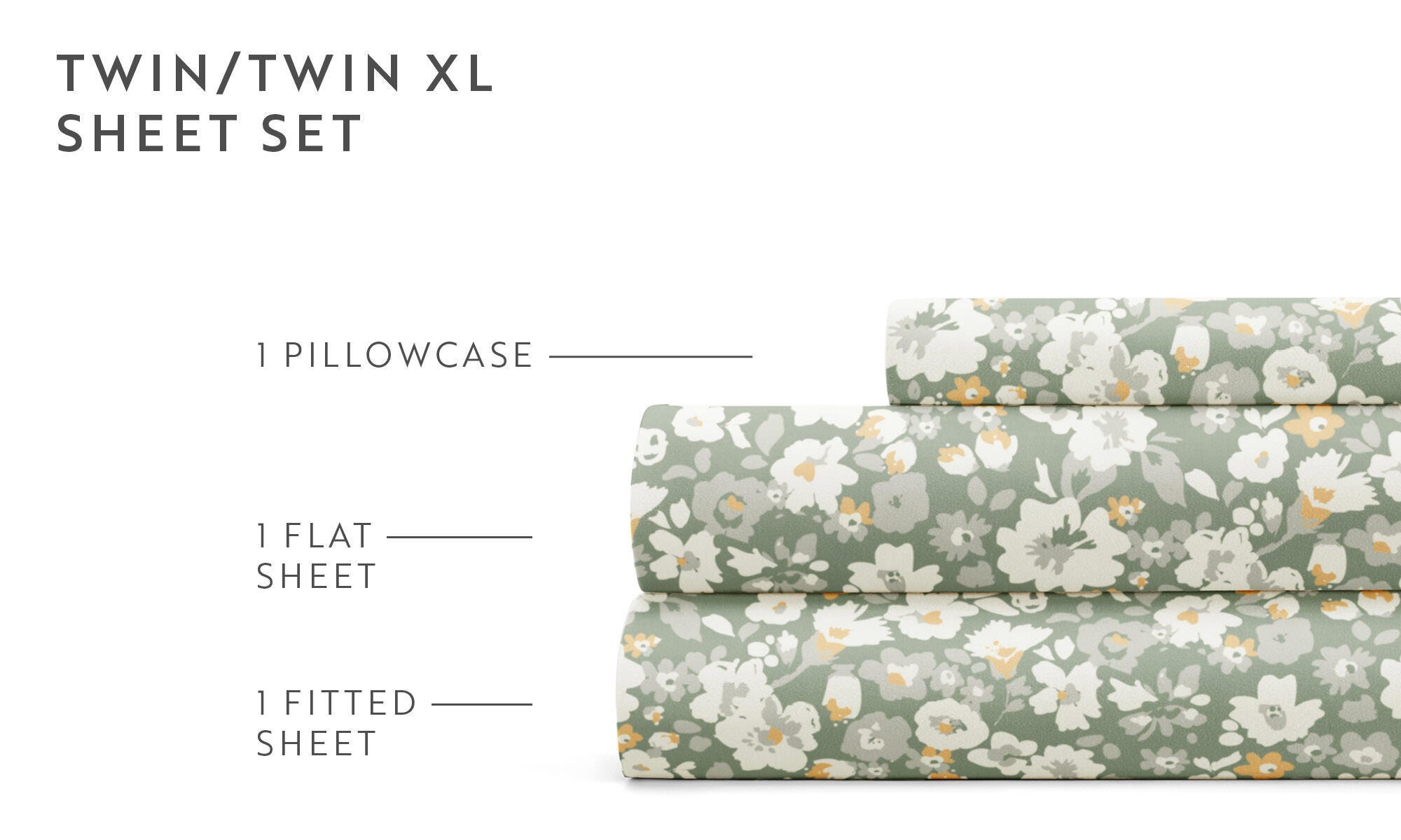 iEnjoy Home Dream 4 Piece Twin Sheet Set, Eucalyptus, large
