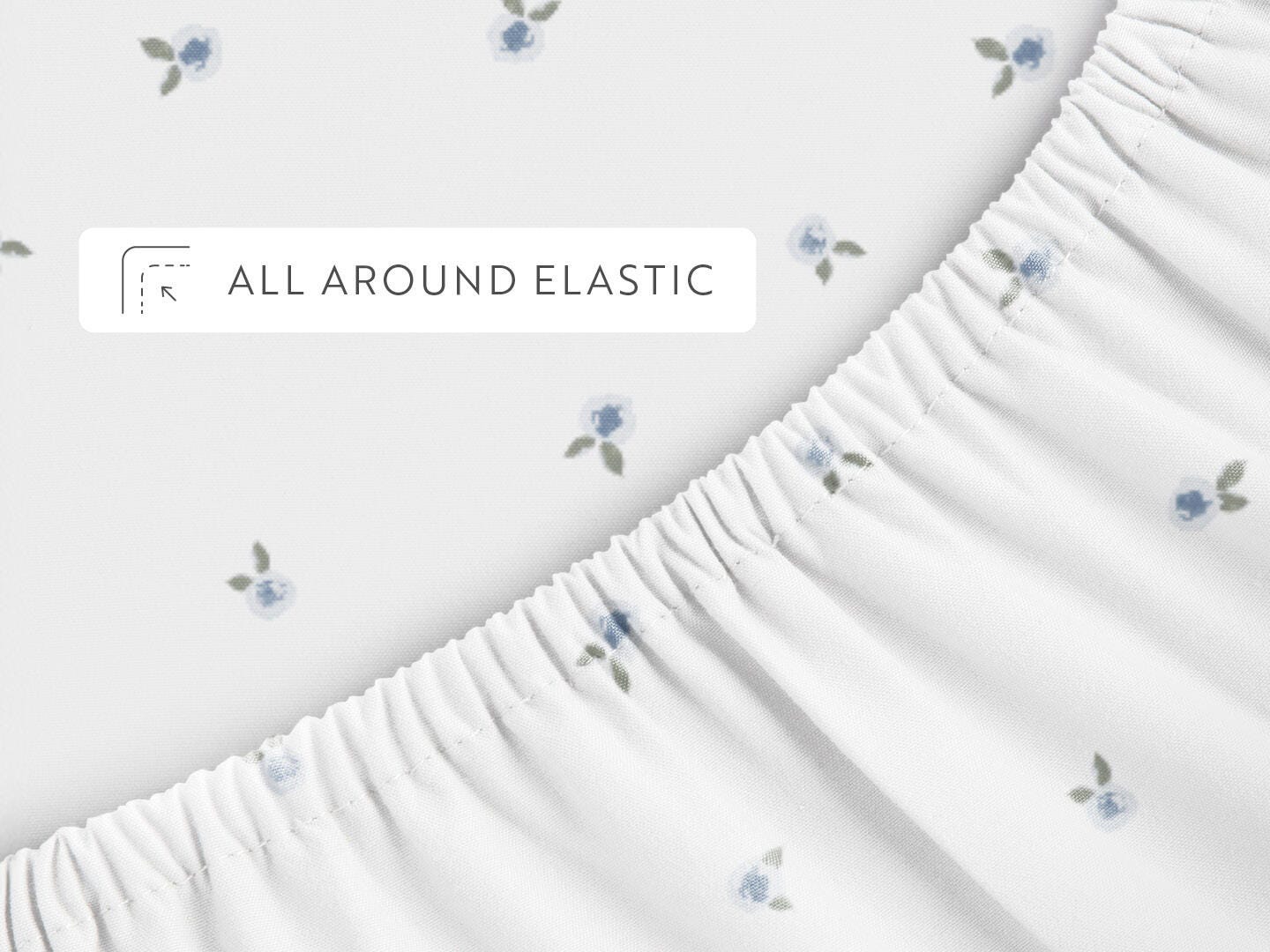 iEnjoy Home Floral 4 Piece Full Sheet Set, White/Blue, large