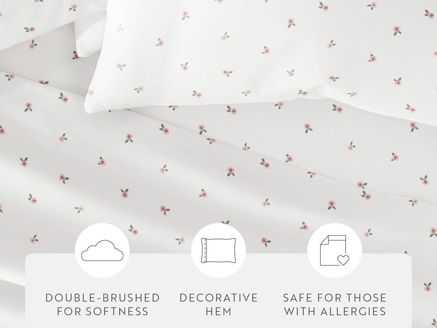 iEnjoy Home Floral 4 Piece King Sheet Set, Pink, large