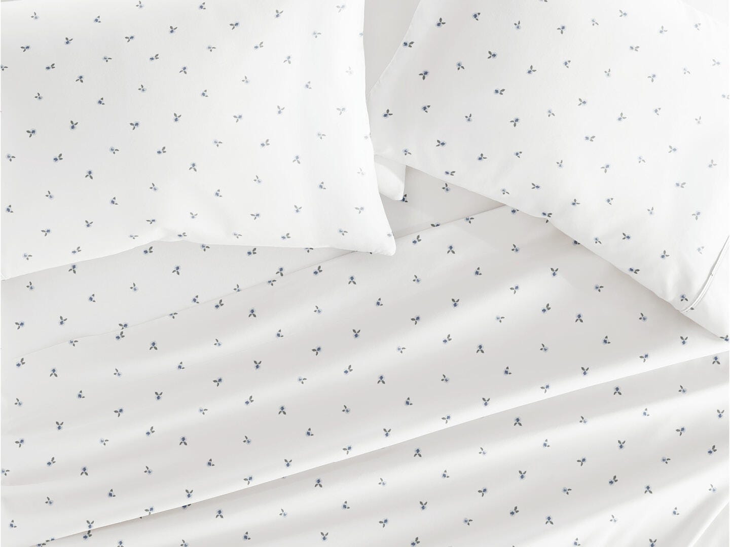 iEnjoy Home Floral 4 Piece Twin Sheet Set, White/Blue, large