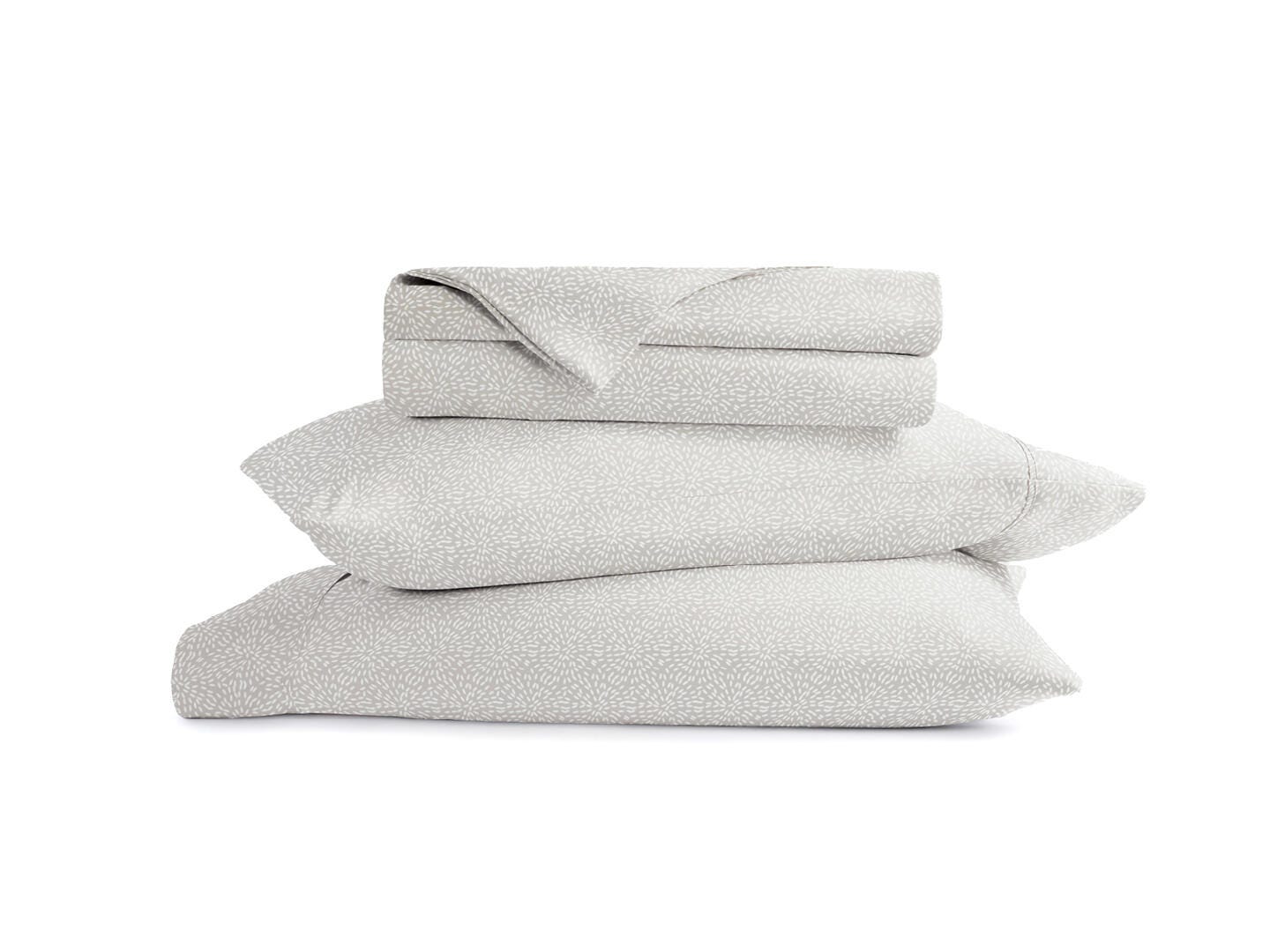 iEnjoy Home Double Brushed Pattern 4 Piece California King Sheet Set, Light Gray, rollover