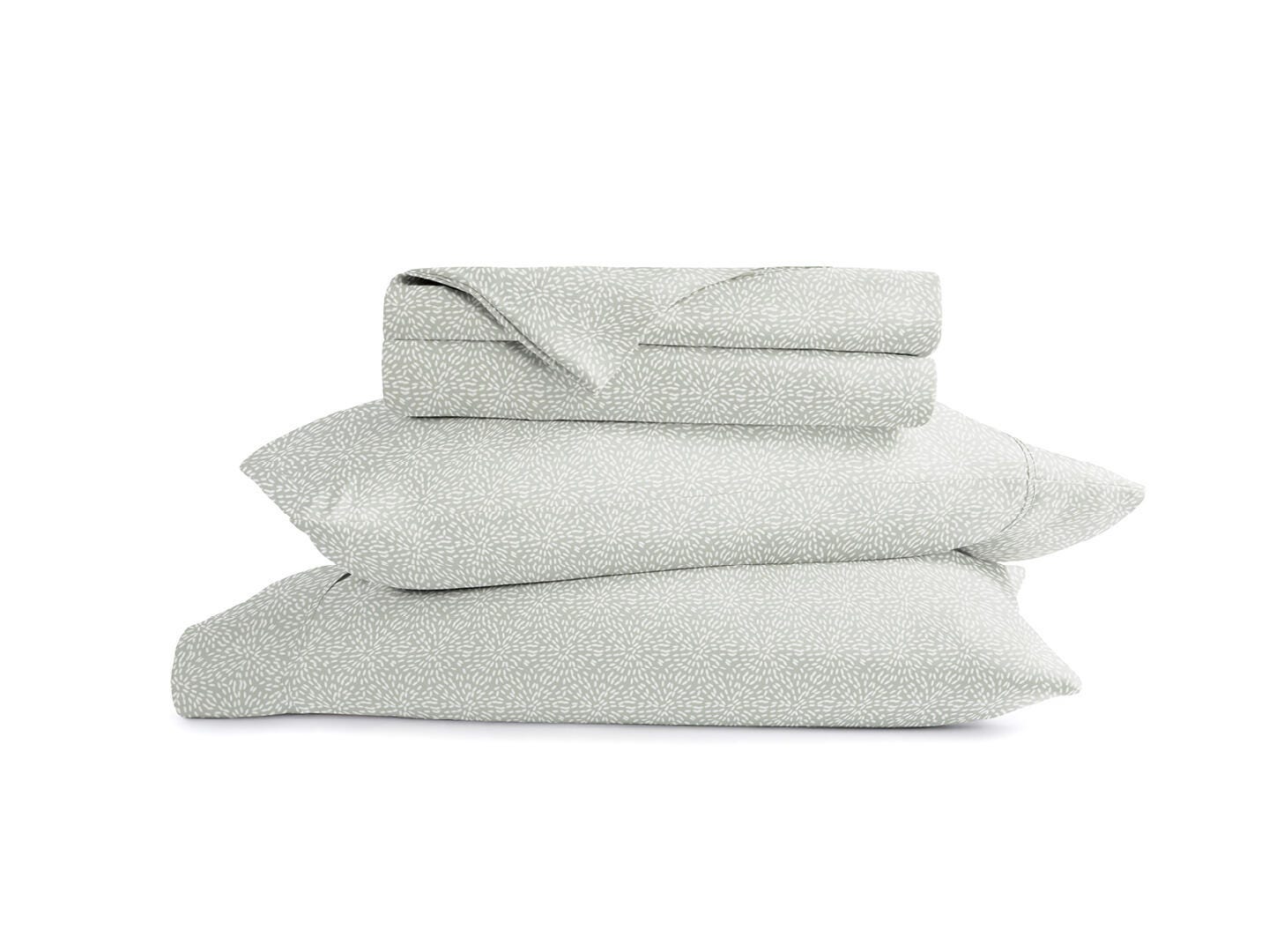 iEnjoy Home Double Brushed Pattern 4 Piece Queen Sheet Set, Green Mist, rollover