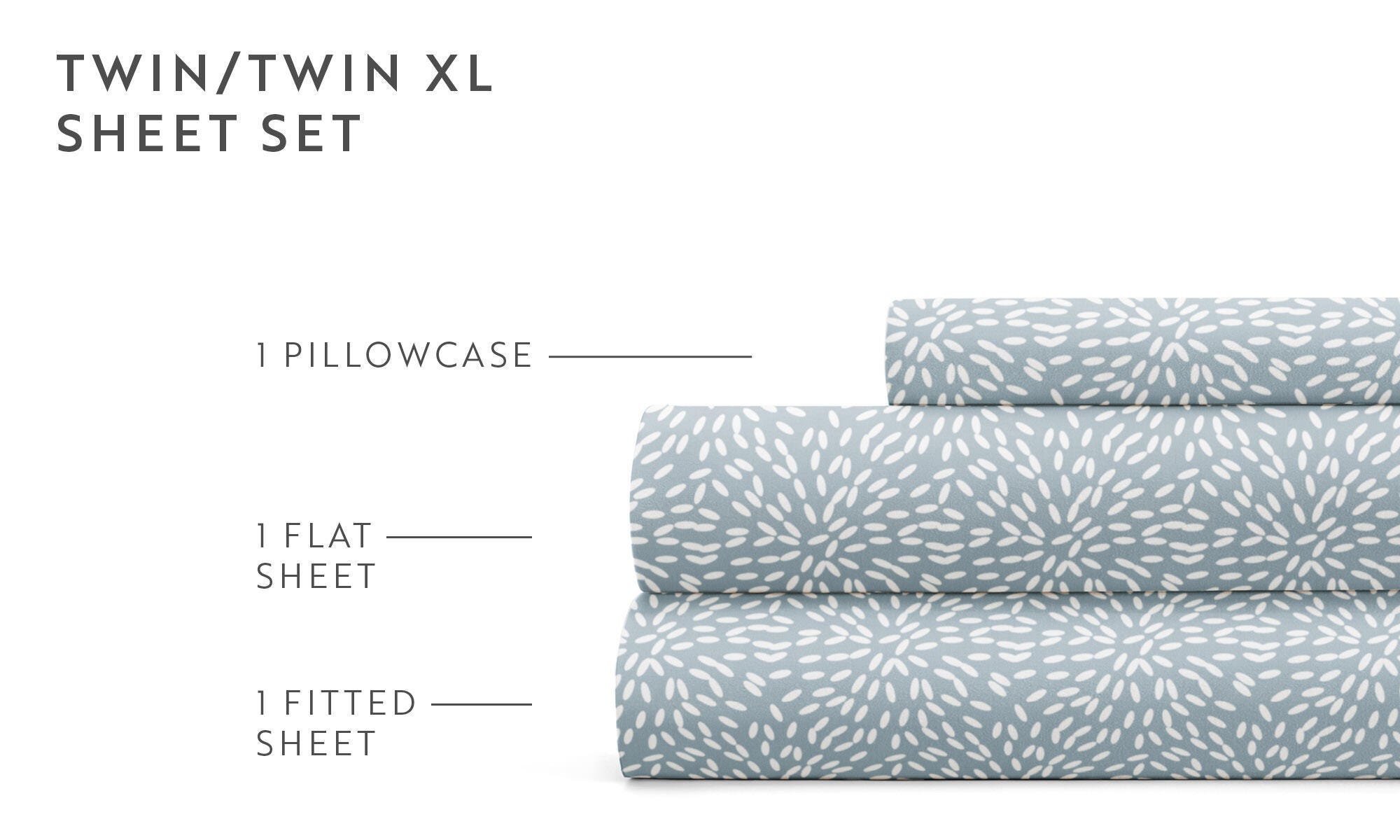 iEnjoy Home Double Brushed Pattern 4 Piece Queen Sheet Set, Sky Blue, large