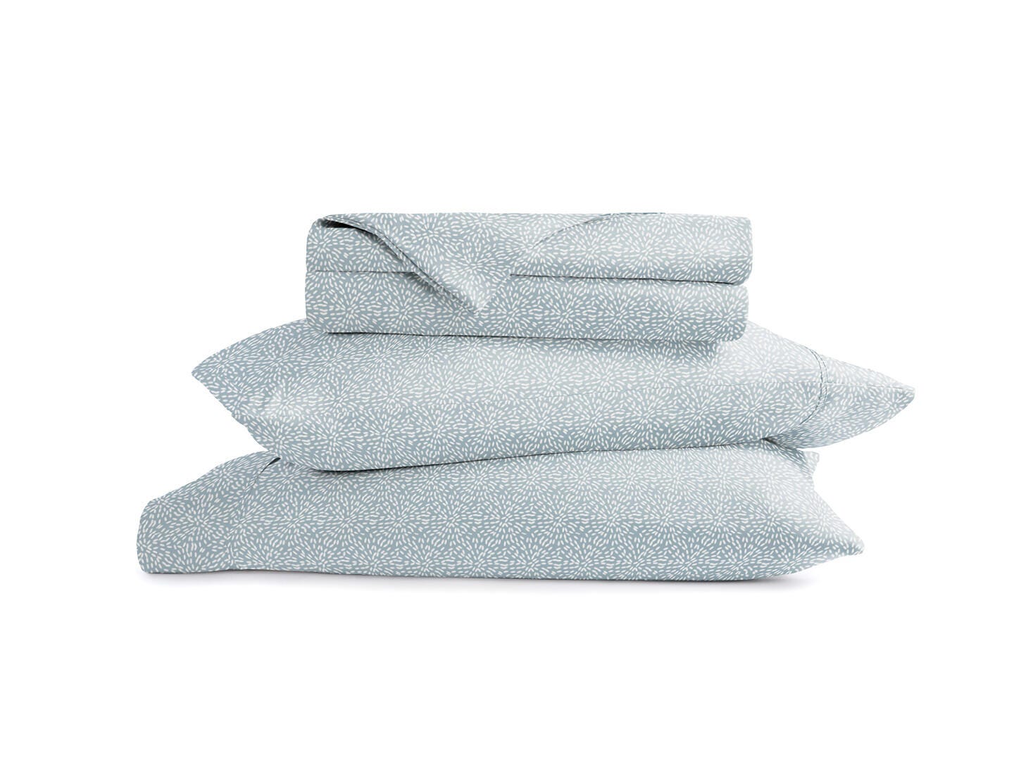 iEnjoy Home Double Brushed Pattern 4 Piece Twin Sheet Set, Sky Blue, rollover