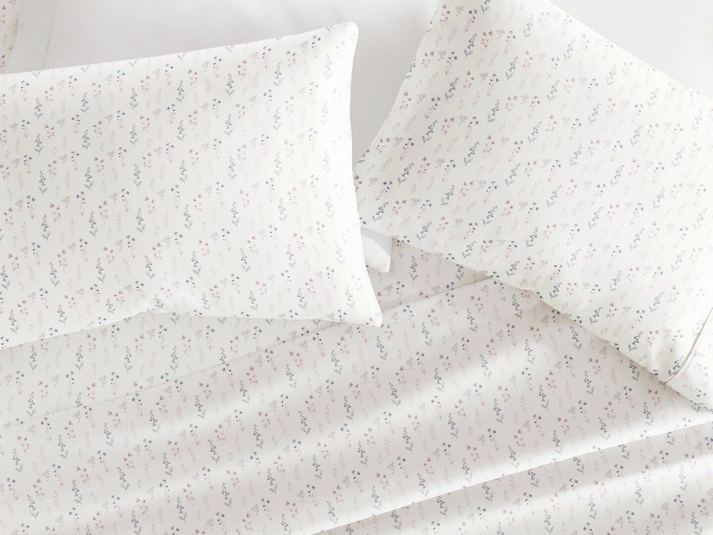 iEnjoy Home Painted Meadow 4 Piece Full Sheet Set, Ivory, large