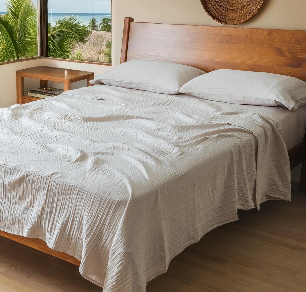 Crane Home Calm 2 Piece Pillowcase King Sheet Set, Beige, large