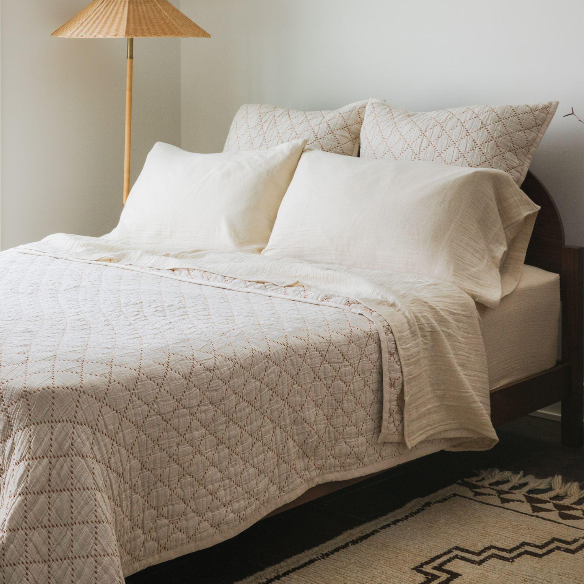 Crane Home Dune 2 Piece Queen Sheet Set, Cream, large
