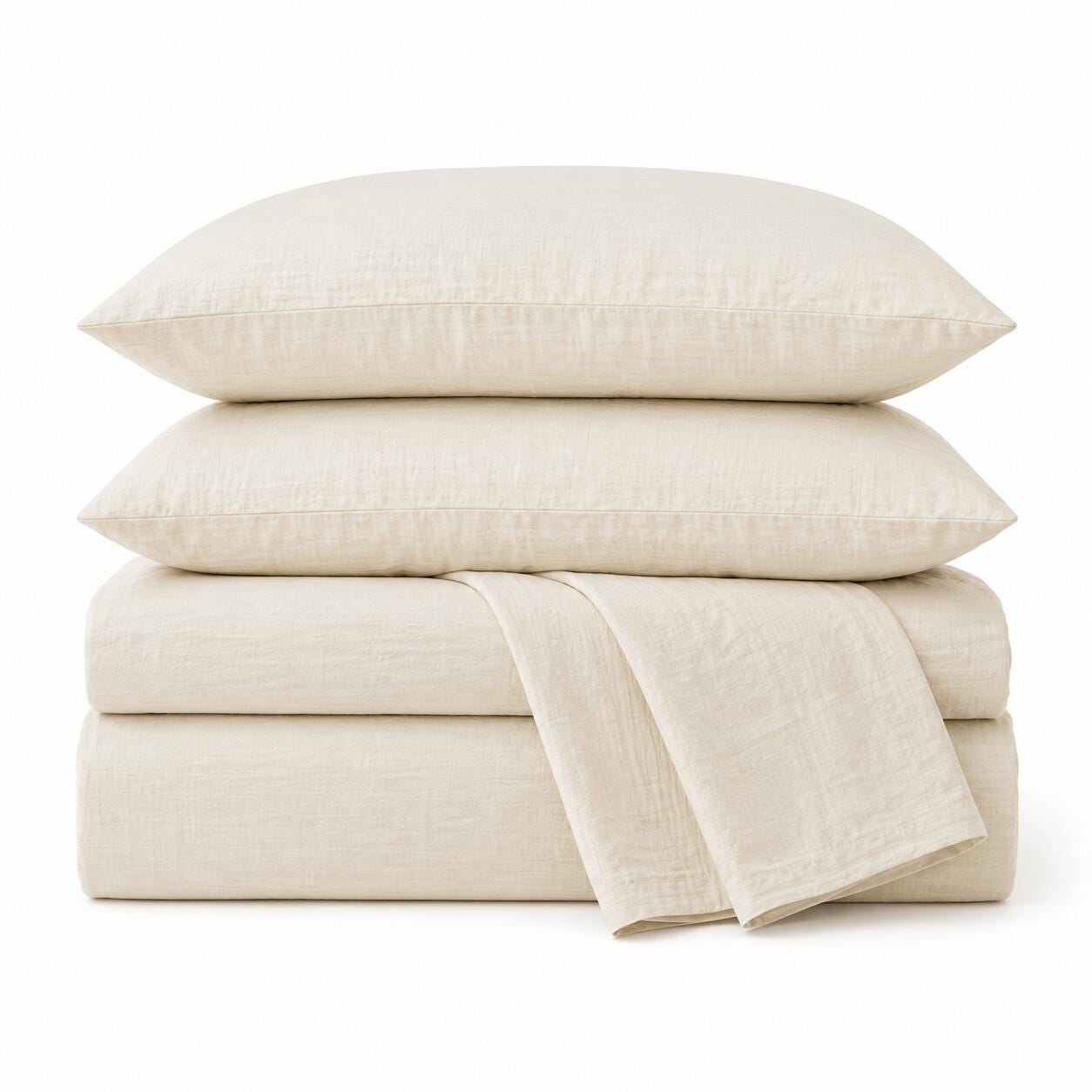 Crane Home Dune 2 Piece King Sheet Set, Cream, rollover