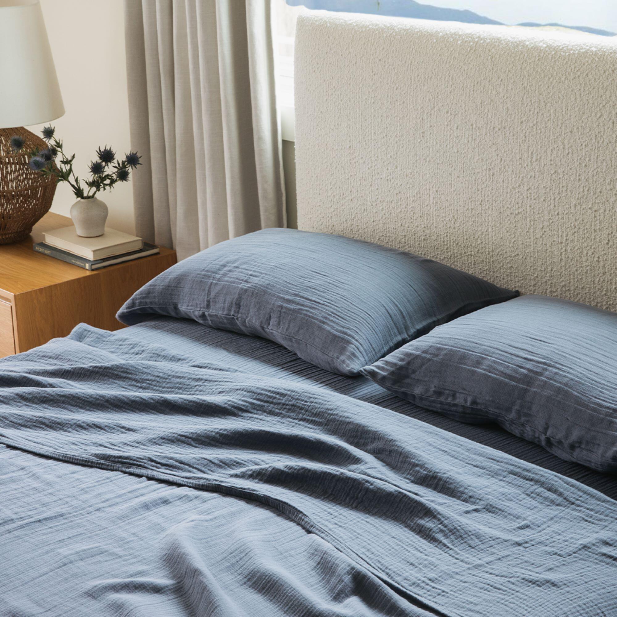 Crane Home Oasis 4 Piece King Sheet Set, Blue, large