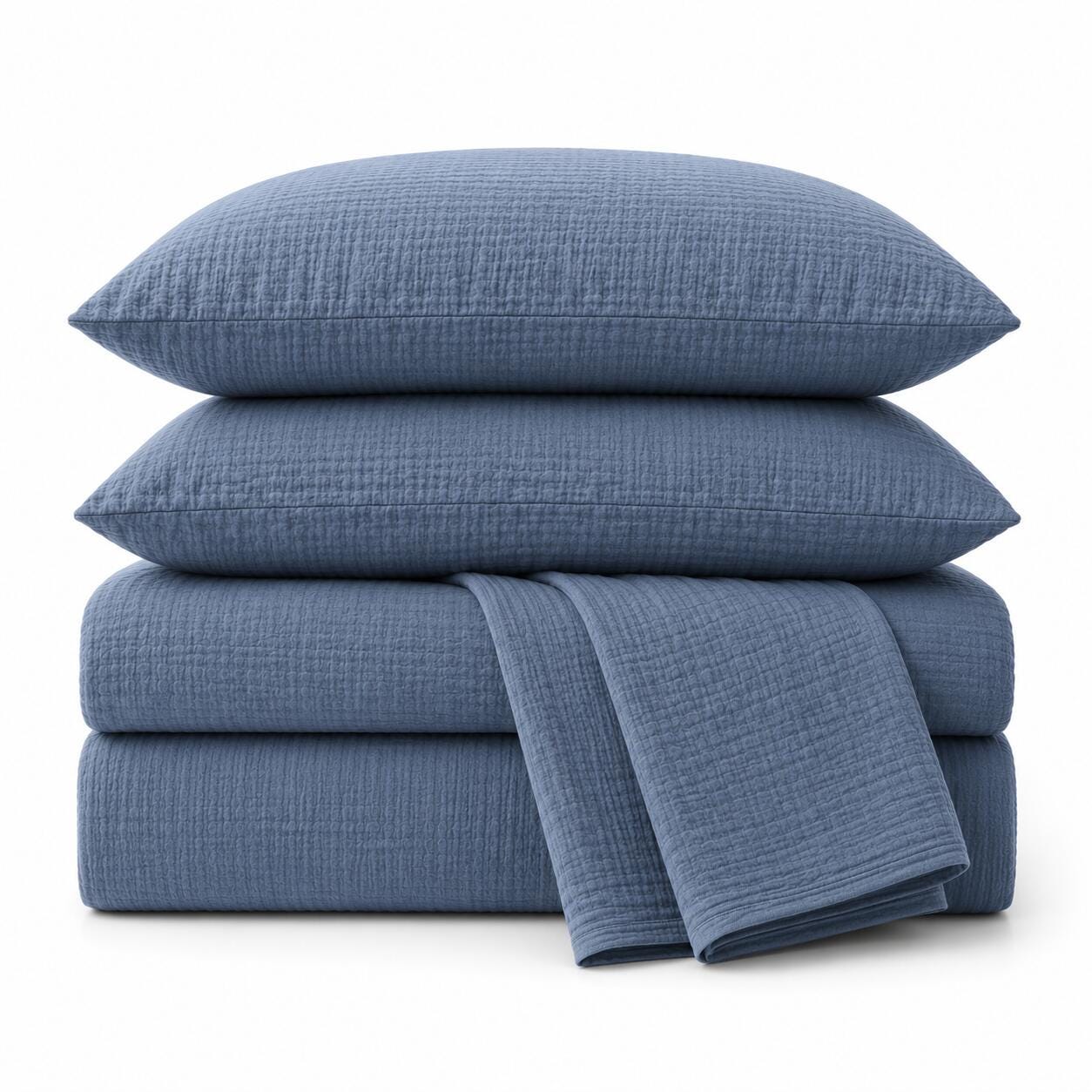 Crane Home Oasis 2 Piece Queen Sheet Set, Blue, rollover