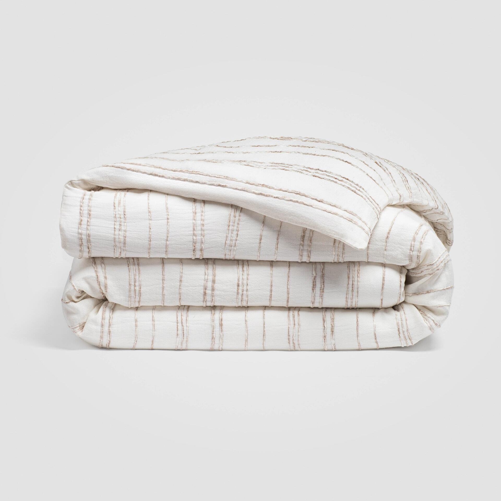 Crane Home Calm 1 Piece Queen Duvet, White/Ivory, rollover