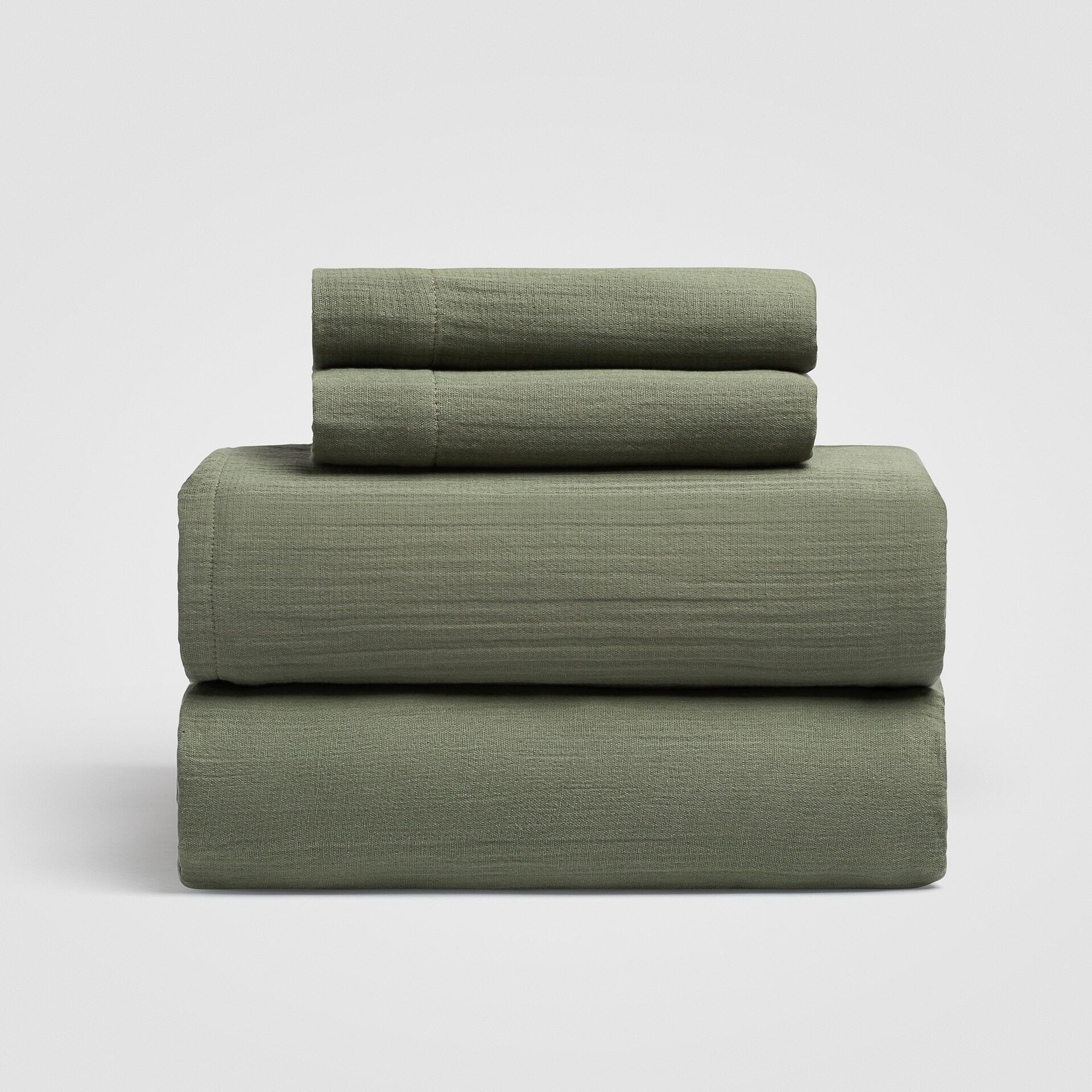 Crane Home Zen 4 Piece King Sheet Set, Sage Green, rollover