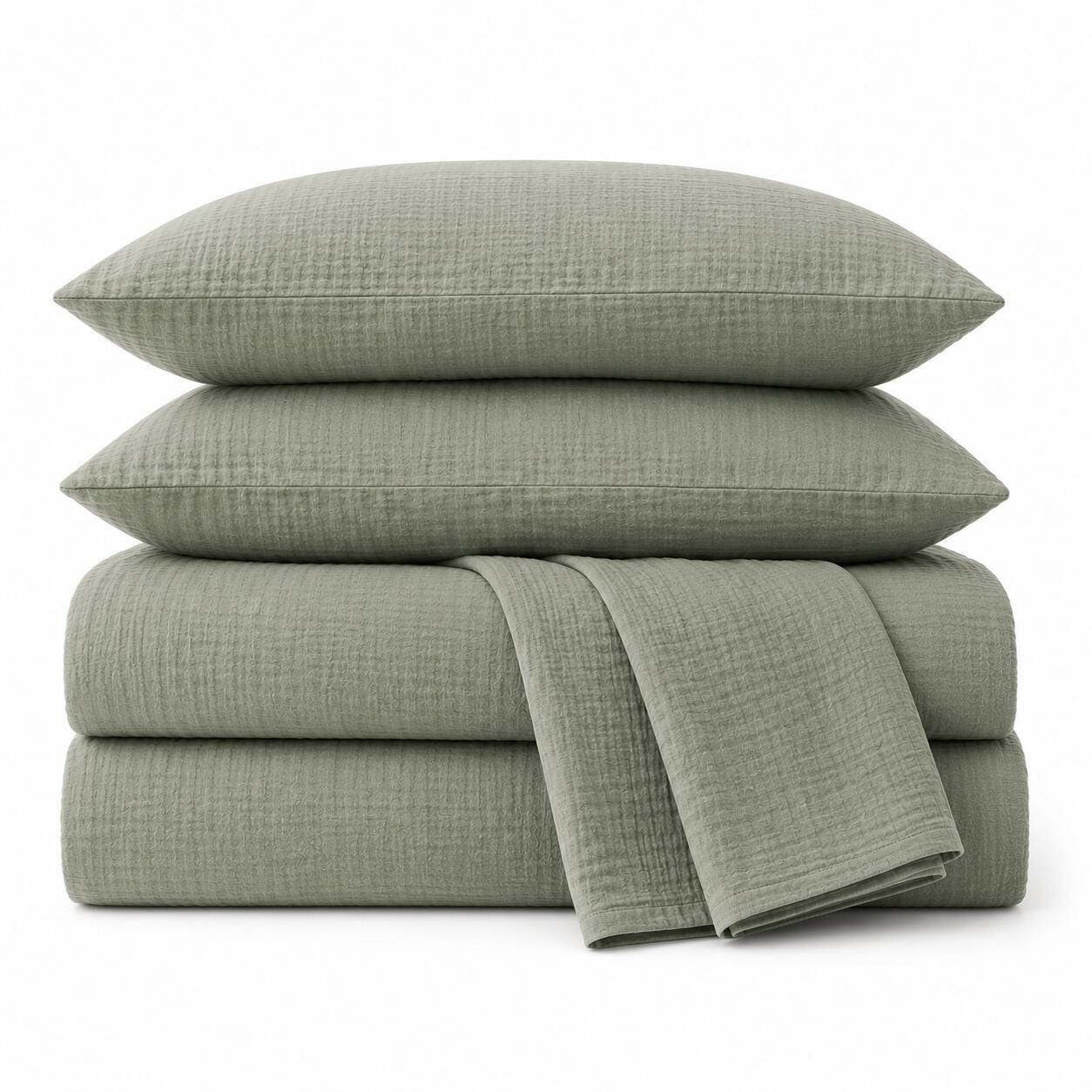 Crane Home Zen 2 Piece King Sheet Set, Green, rollover