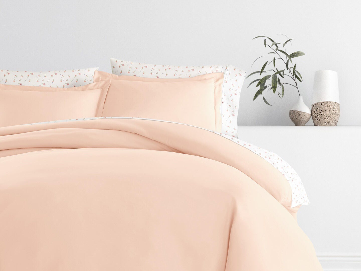 iEnjoy Home Floral 6 Piece Twin Duvet Set, Pink, large
