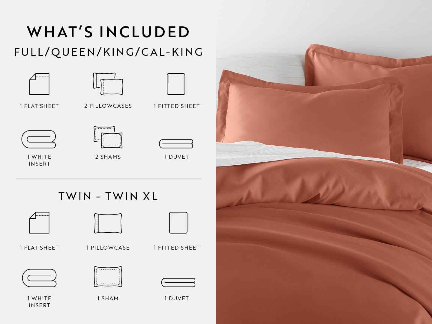 iEnjoy Home Striped 6 Piece Twin Duvet Set, Clay/Orange, large