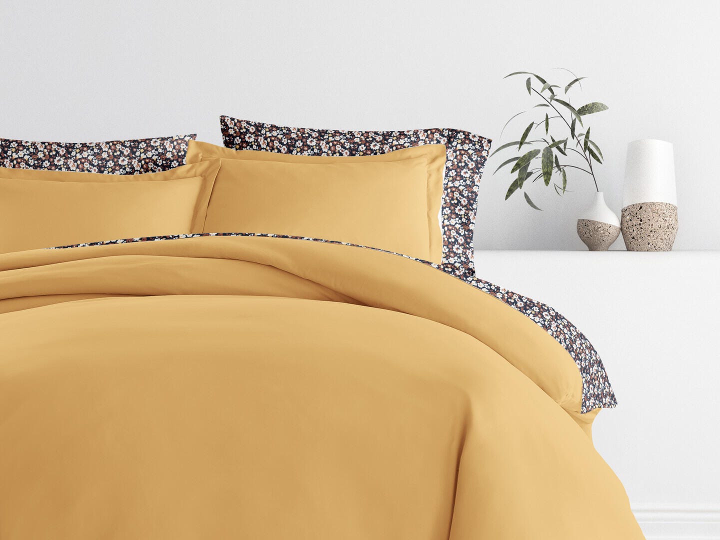 iEnjoy Home Dream 8 Piece King Duvet Set, Gold, large