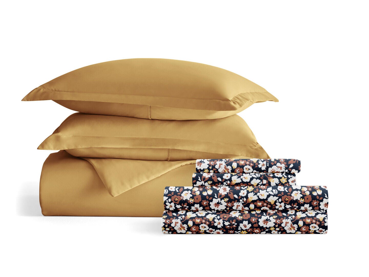 iEnjoy Home Dream 6 Piece Twin Duvet Set, Gold, rollover
