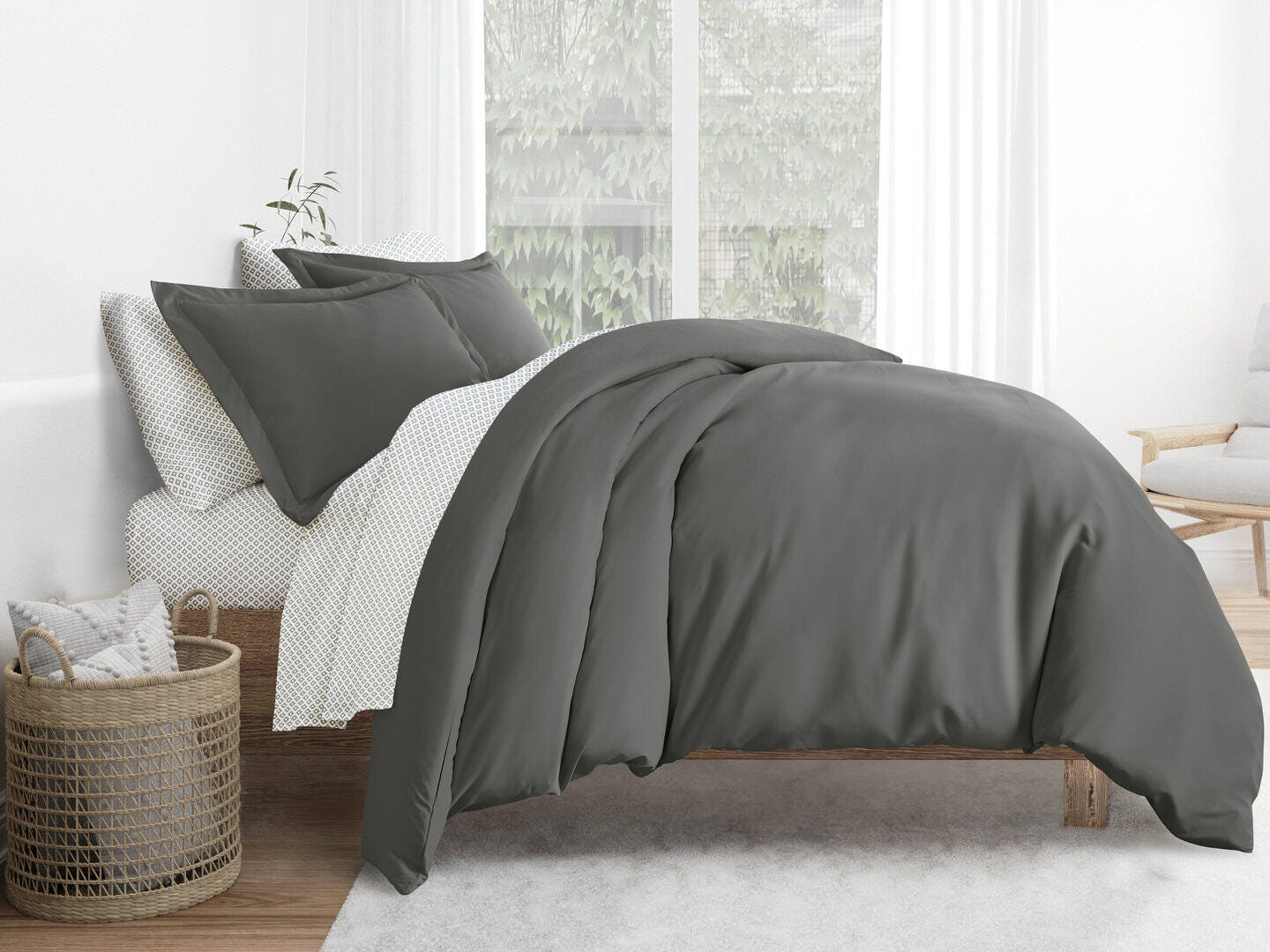 iEnjoy Home Polaris 8 Piece Full Duvet Set, Polaris Gray, large