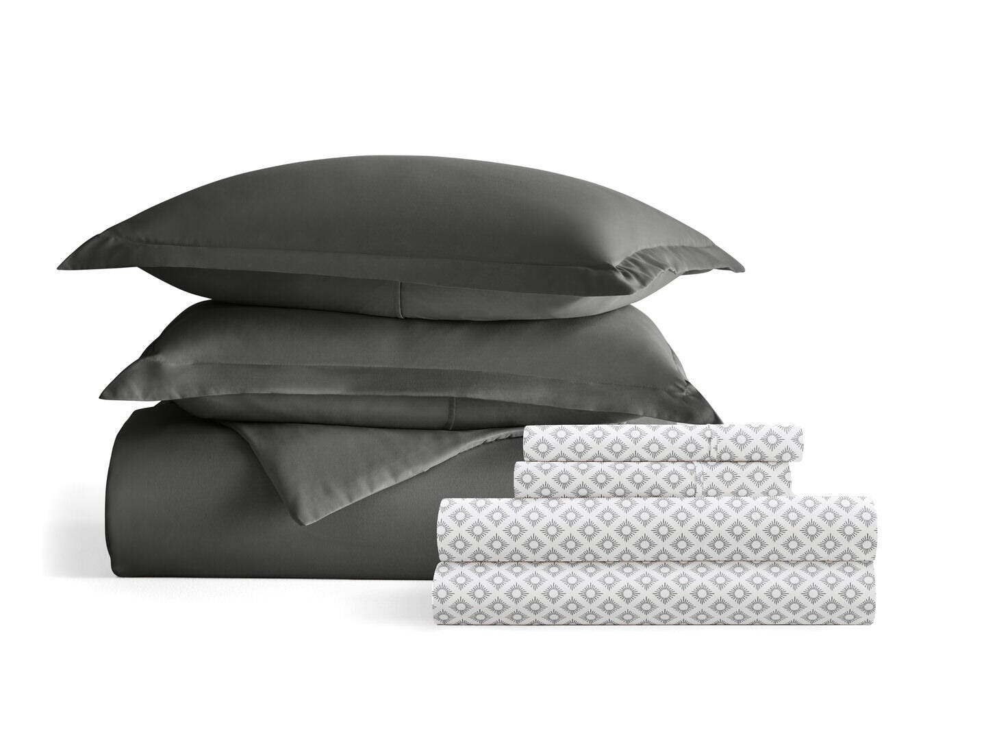 iEnjoy Home Polaris 8 Piece King Duvet Set, Polaris Gray, rollover