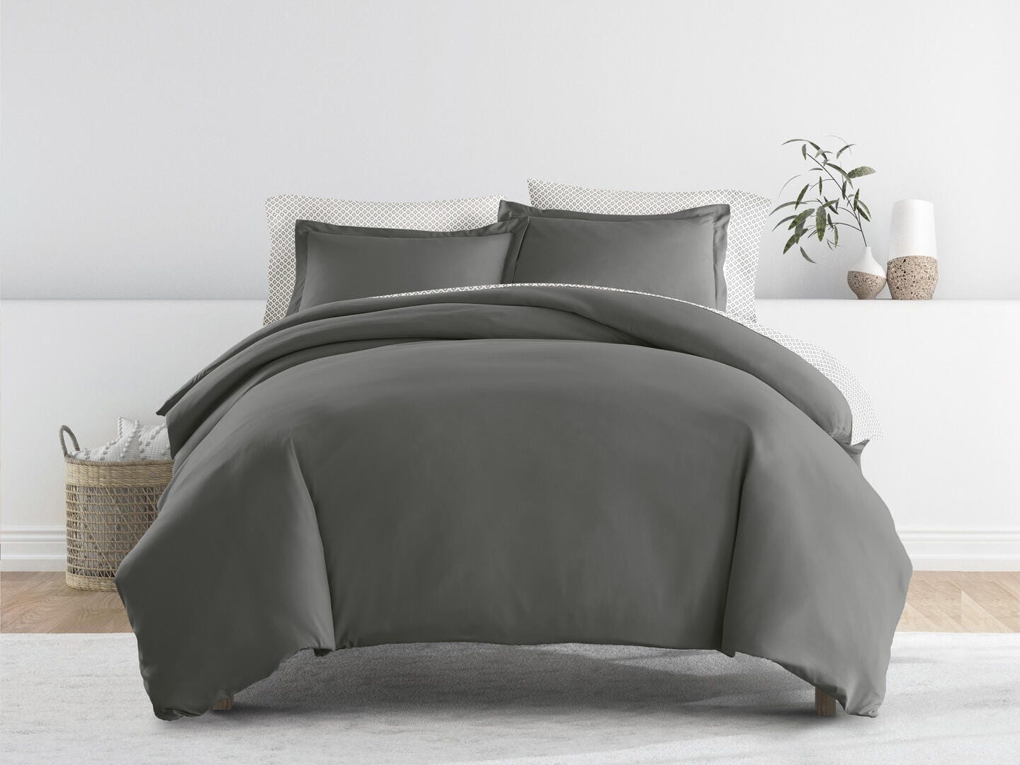 iEnjoy Home Polaris 6 Piece Twin Duvet Set, Polaris Gray, large