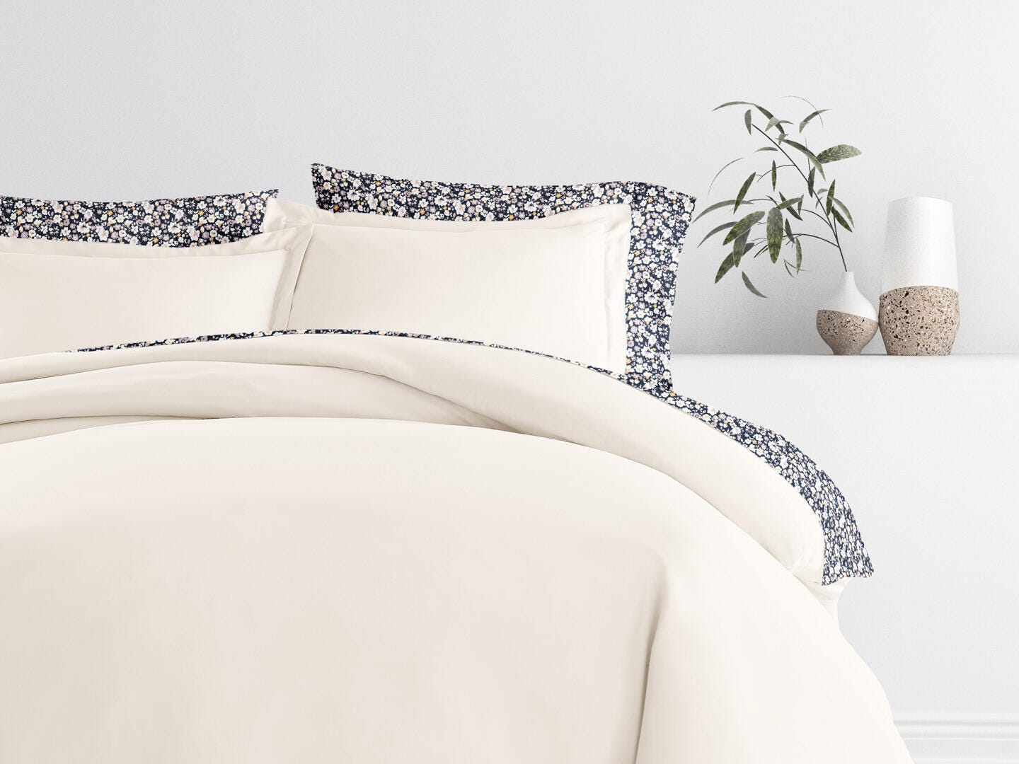 iEnjoy Home Floral Dream 6 Piece Twin Duvet Set, Ivory, large